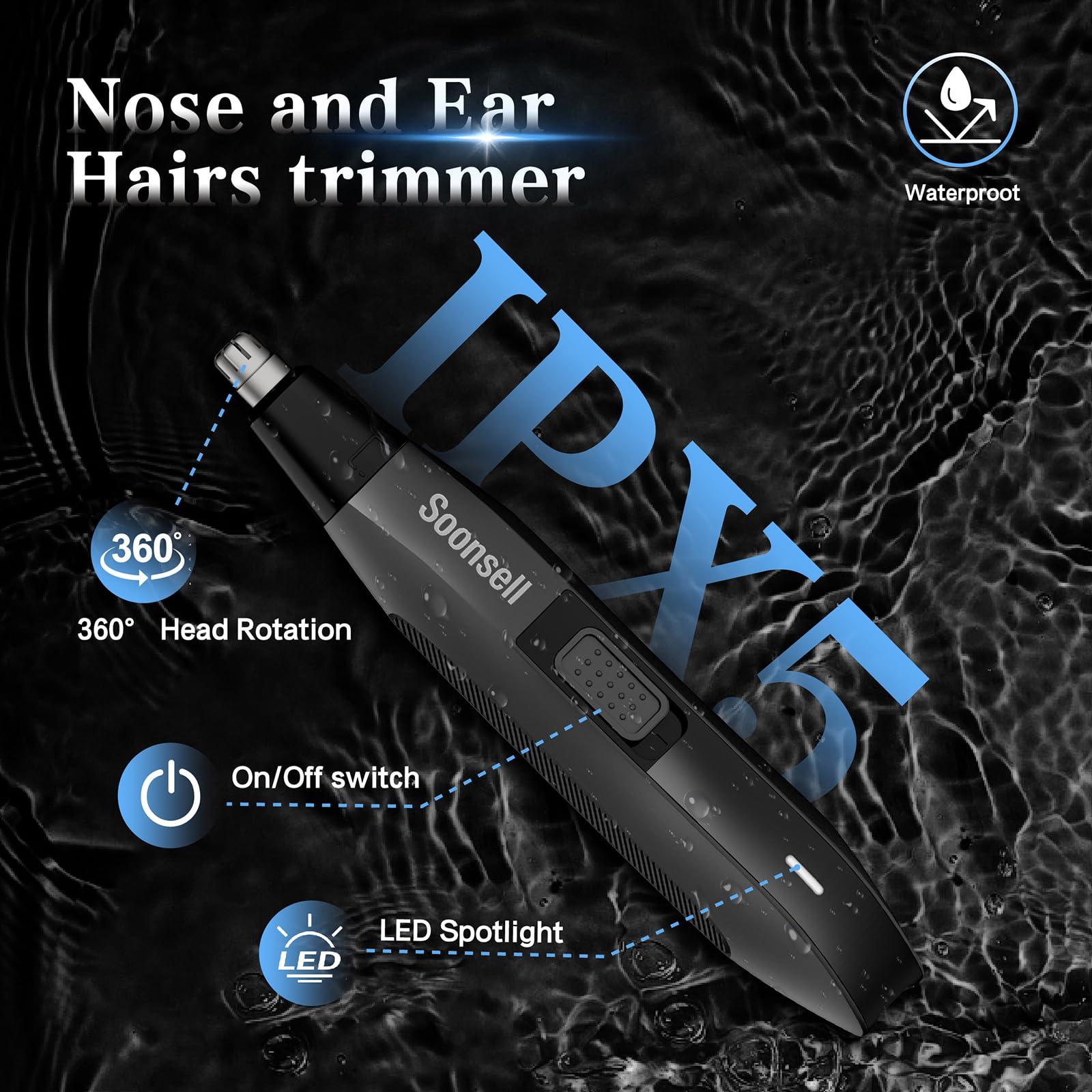 Soonsell Soonsell 4 IN1 Men\'s Grooming Kit,Beard Trimmer for Men,Manscape Groin & Body Hair Trimmer,Nose Hair Trimmer for Men,Electric Razor,Hair Clippers for Men,LED Display,Waterproof Wet/Dry Clippers