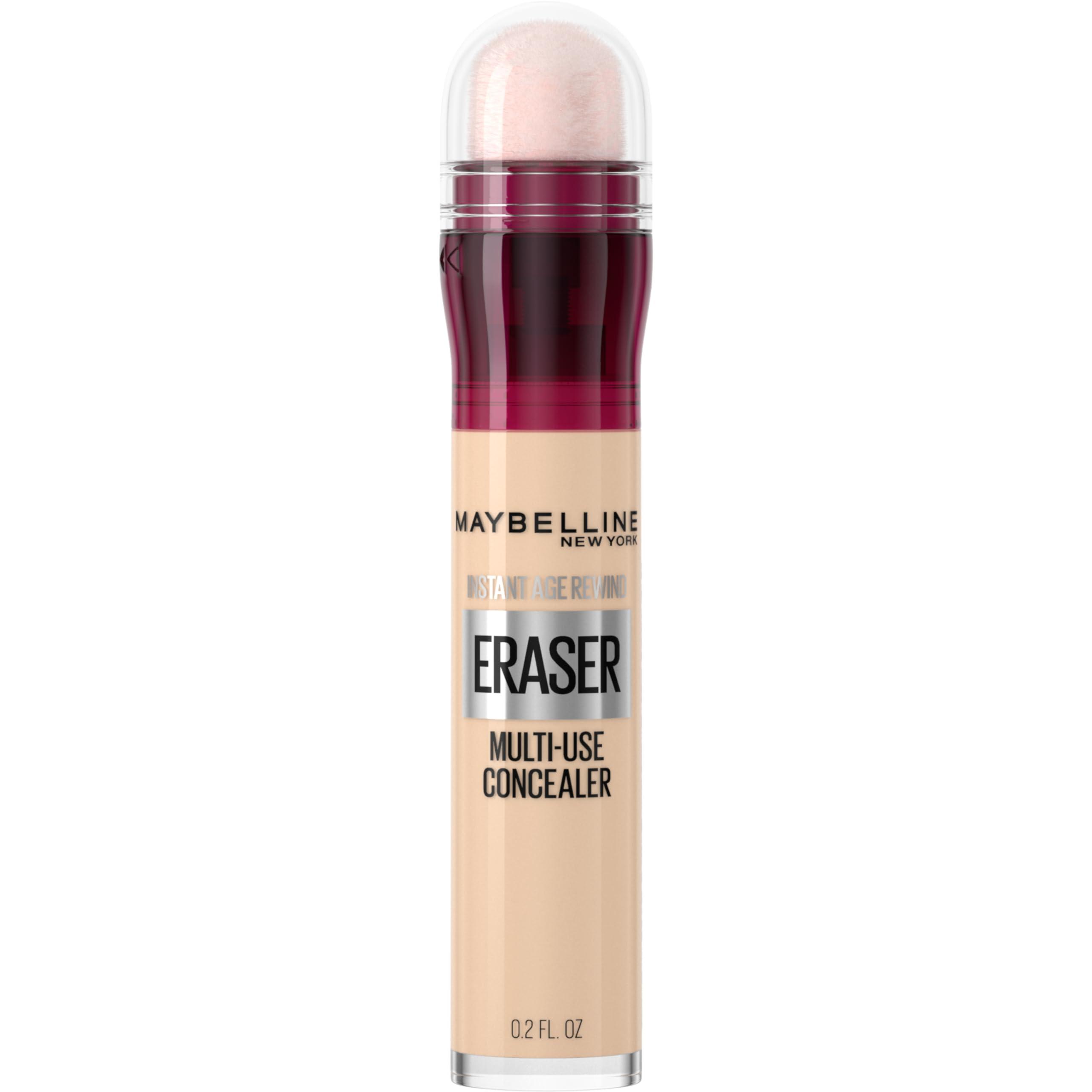 MAYBELLINE Maybelline Lash Sensational Washable Mascara, Lengthening and Volumizing & Instant Age Rewind Eraser Dark Circles Treatment Multi-Use Concealer, 100, 1 Count