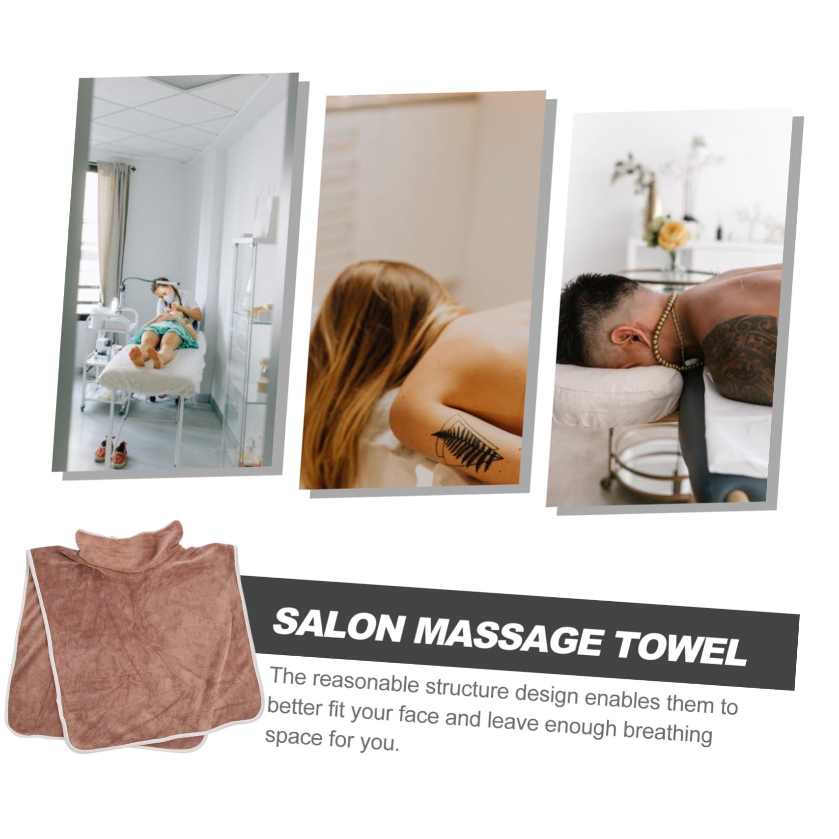 NOLITOY NOLITOY 3pcs Hole Towel Massage Table Headrest Covers Massage Face Rest Cover Beauty Spa Face Cover Massage Pillow White Towel Bassinet Polyester Beauty Salon Supplies Disposable