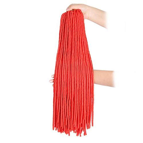 Aimeely Aimeely 20" Faux Locs Synthetic Dreadlocks Straight Crochet Hair Extension Red