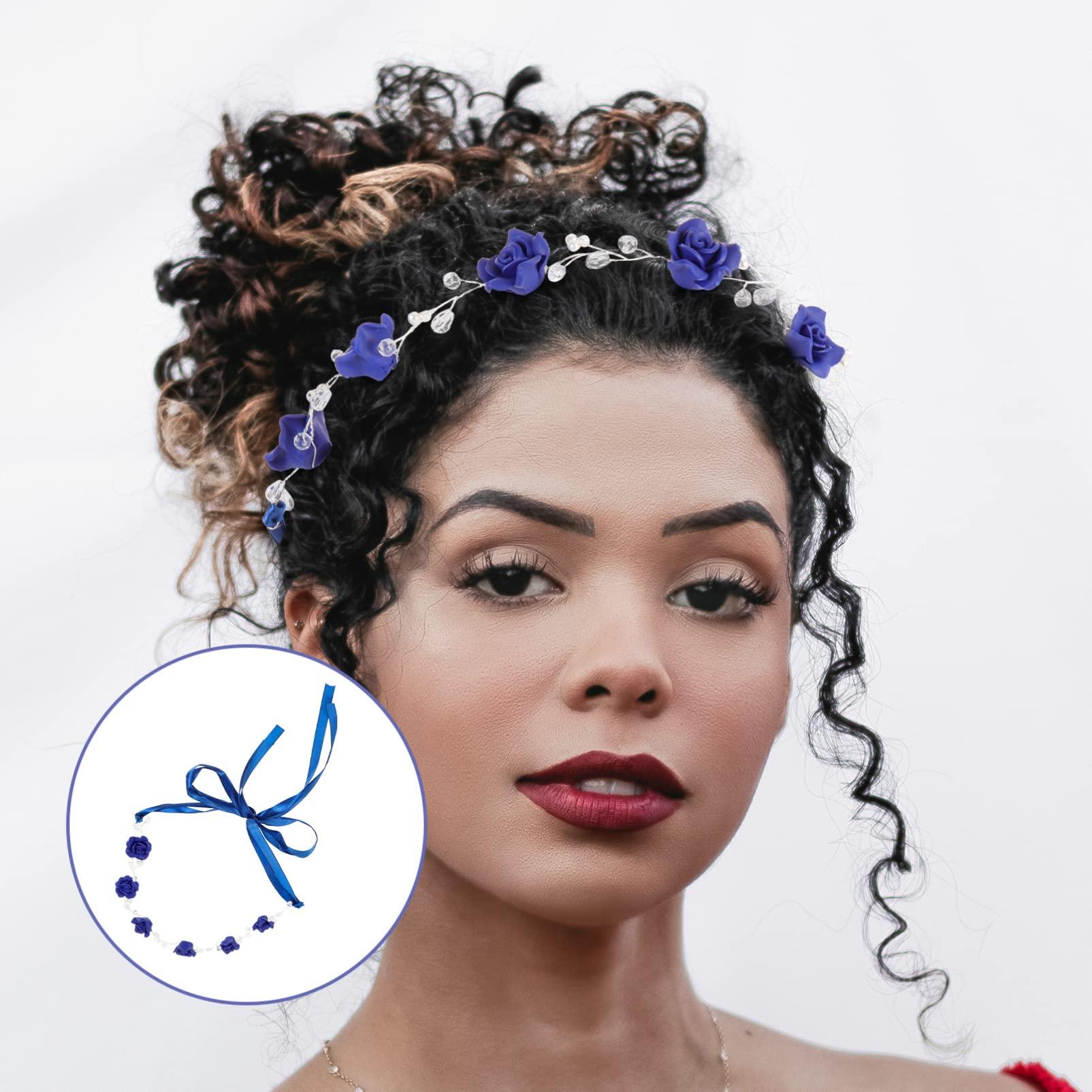 Beavorty Beavorty Blue Rhinestone Headband Yellow Headband Kids Shoelaces Wedding Headpieces Flower Headpiece Wedding Decor Wedding Hair Accessories Women\'s Vine Polymer Clay Girl