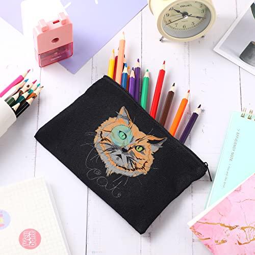 Reginary 80 Pack Canvas Zipper Makeup Bags Bulk Pencil Pouches Blank DIY Craft Canvas Cosmetic Bag Pouch with Zipper for Makeup Cosmetic Toiletry Stationary Storage (Black)