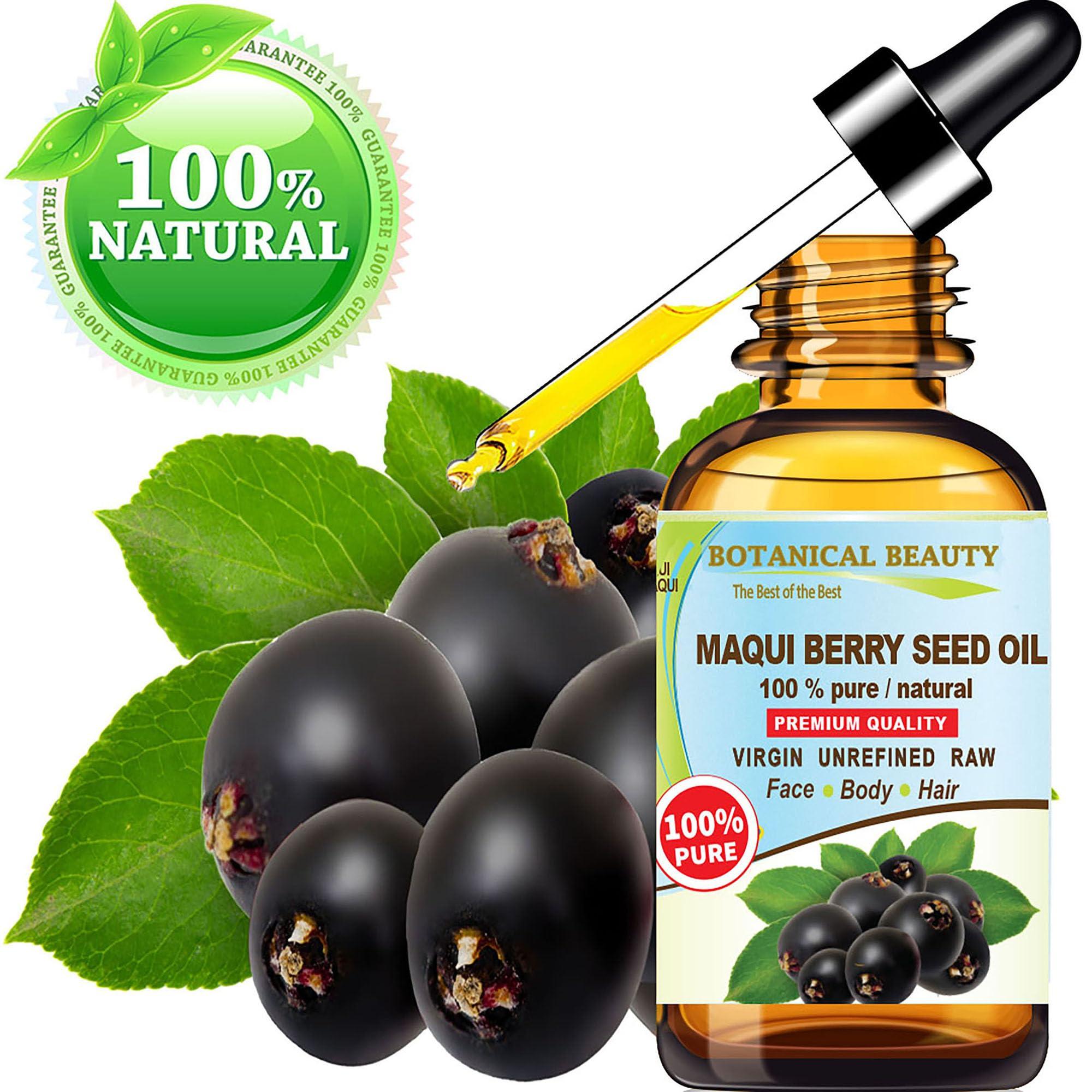 Botanical Beauty Botanical Beauty MAQUI BERRY SEED OIL 100% Pure Natural VIRGIN UNREFINED Cold-Pressed Carrier Oil 1 Fl oz 30 ml for Face, Skin, Body, Hair, Lip, Nails. Rich in Vitamin E, Vitamin C