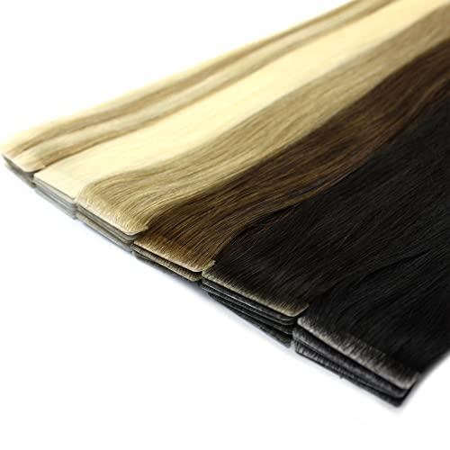Hair De Ville 20 Pcs X 18" Invisible Seamless Tape In PU Skin Weft Machine Injected Remy Human Hair Extensions (#4 Brown)