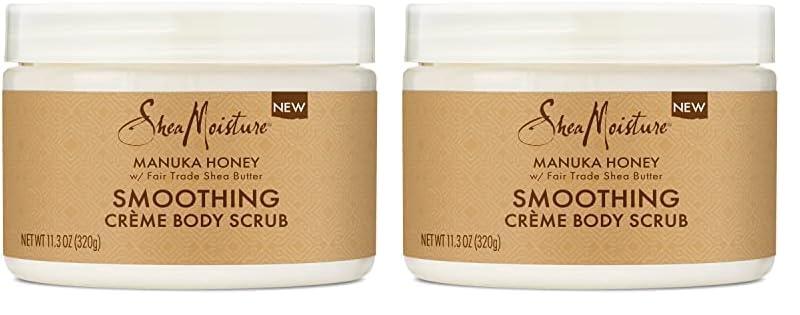 SheaMoisture SheaMoisture Smoothing Body Scrub Manuka Honey To Reduce Rough Skin Exfoliating Body Scrub with Fair Trade Shea Butter 11.3 oz (Pack of 2)