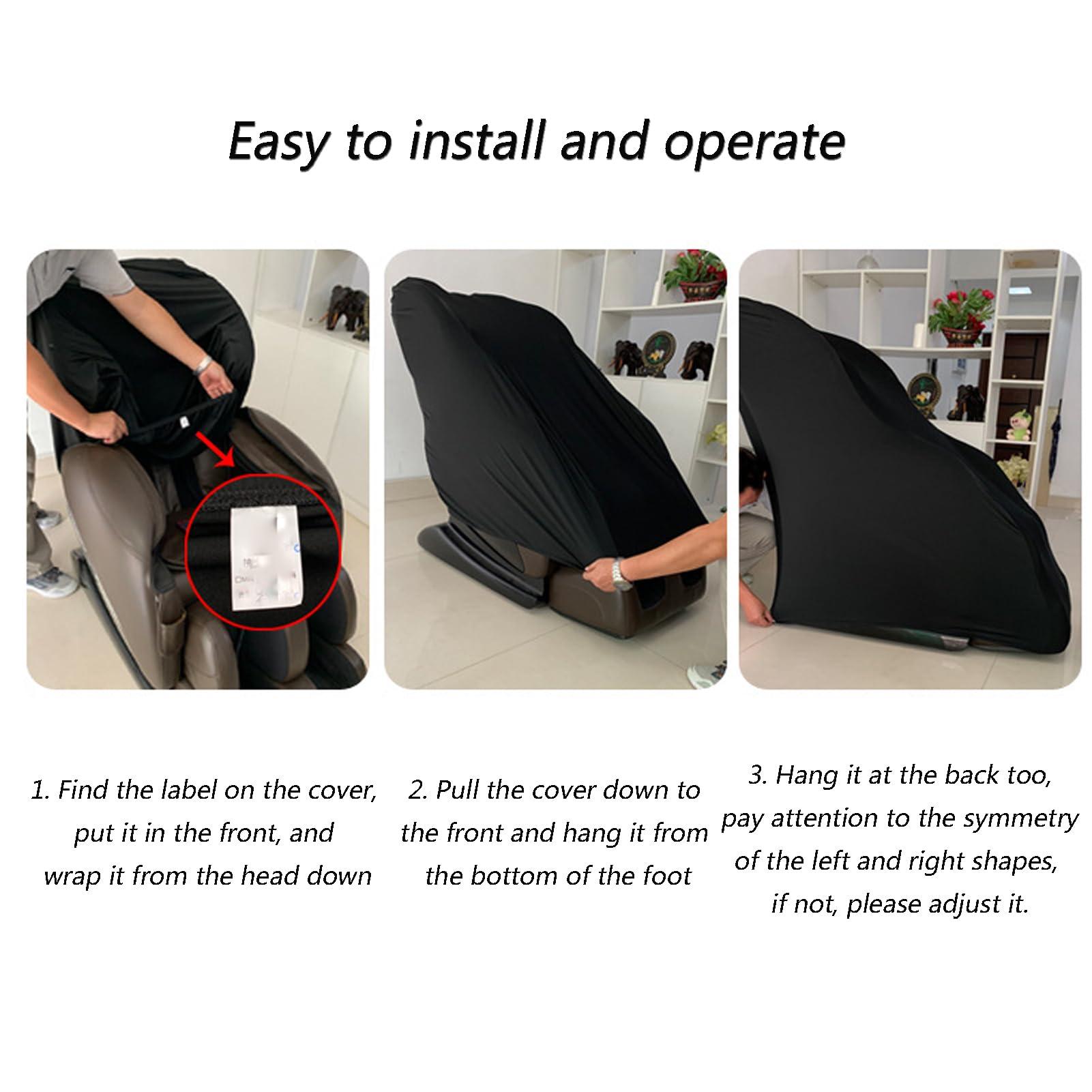 CEUGS Full Body Shiatsu Massage Chair Cover,Sofa Cover,Zero Gravity Chair Covers,Full All Body Shiatsu Single Recliner Chair,D,XL