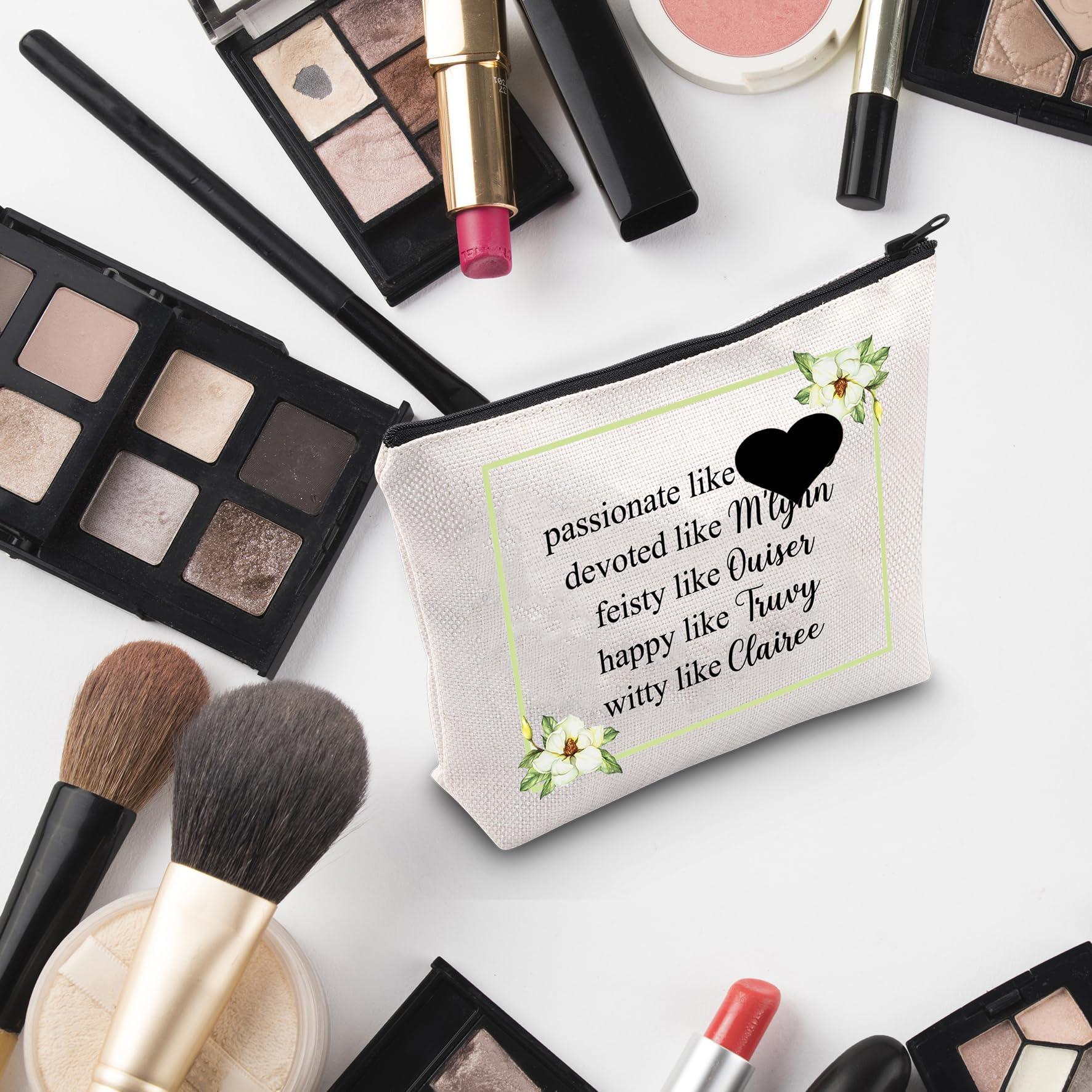 G2TUP G2TUP Magnolias Inspired Gift M'Lynn Truvy Ouiser Clairee Annelle Makeup Bag Movie Fan Cosmetic Bag Best Friend BFF Gift Zipper Travel Case (Ouiser Clairee Annelle White Bag)