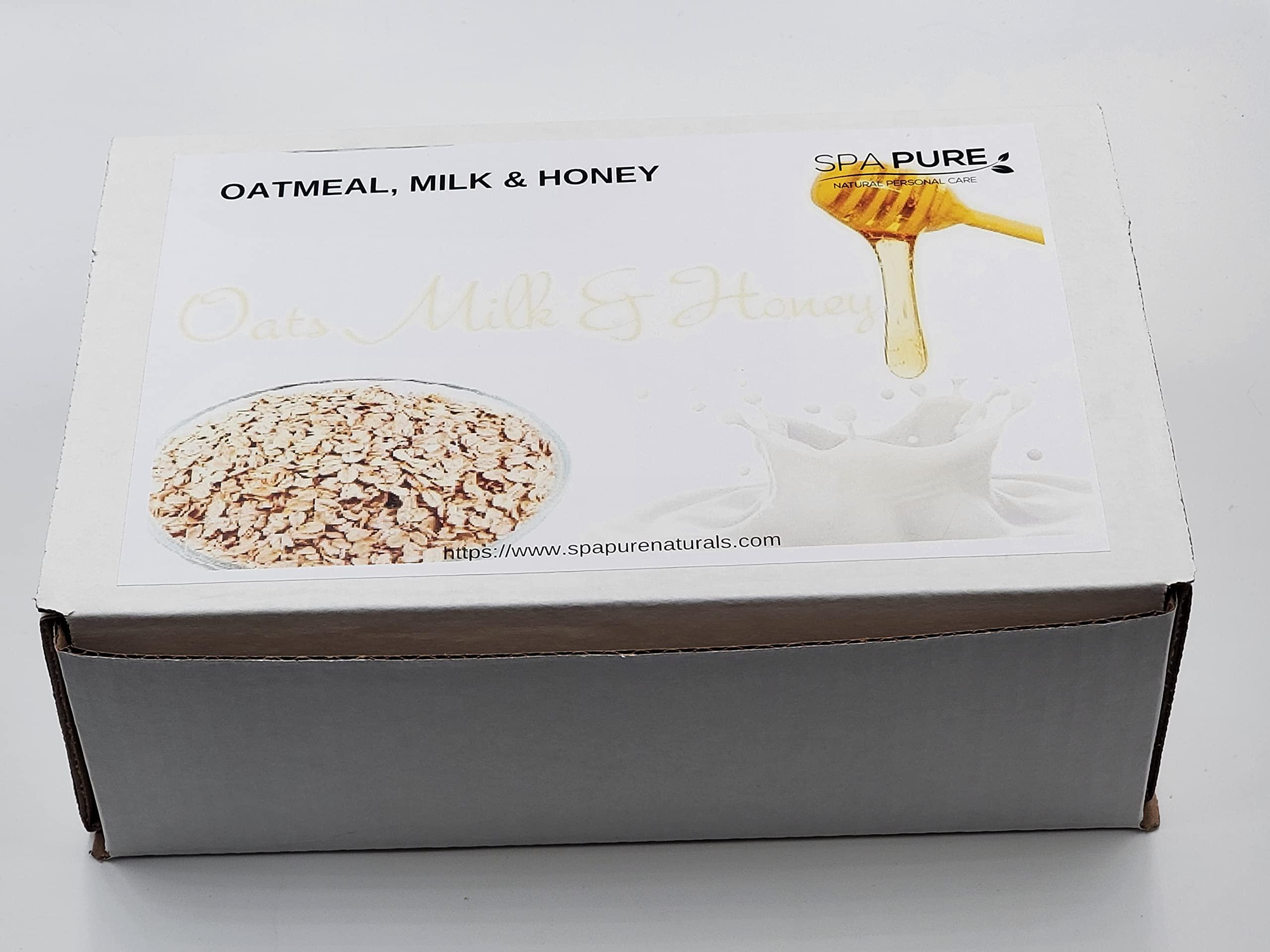 Spa Pure Spa Pure Luxury Spa Kit - 3 XL Bath Fizzies, 2 XL Shower Steamers, 3.5 oz Whipped Soap Scrub, Goat Milk Soap, Shower Gel (Oatmeal Milk & Honey)