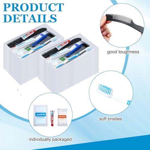 Suclain Suclain 48 Kits Homeless Care Package Supplies Bulk Hygiene Kits Individually Packed Each Set Include Shampoo Body Wash Toothpaste Shaving Cream Soap Toothbrush Comb Nail File Shaver for Travel