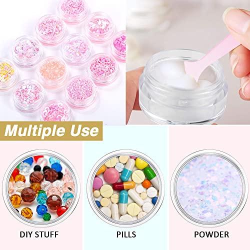 DupakSYS 4 oz Plastic Containers with Lids + 1oz Small Containers with Lids (Set of 24) Plastic Jars with Lids Cosmetic Jar - for Lip Scrub, Body Butters, Cream, Slime, Craft Storage