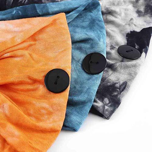 Bohend Bohend Boho Button Headband Wide Stretchy Daily Use Knotted Headwear Sport Athletic Yoga Gym Hair Accessories for Women and Girls(3pcs) (I)