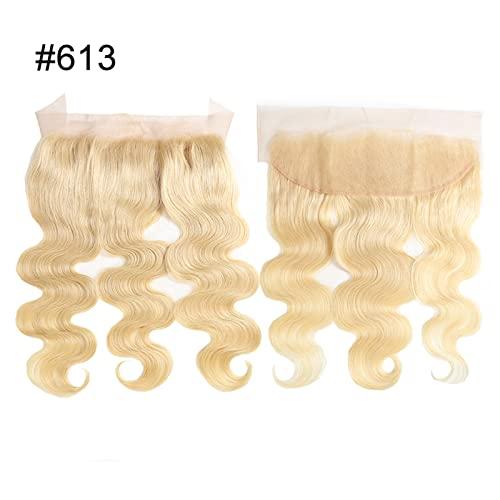 Forawme Forawme Brazilian Body Wave Hair With Frontal Closure 613 Blonde 16 18 20 22 With 14 Inch Lace Frontal Closure With Bundles Remy Human Hair Weaves