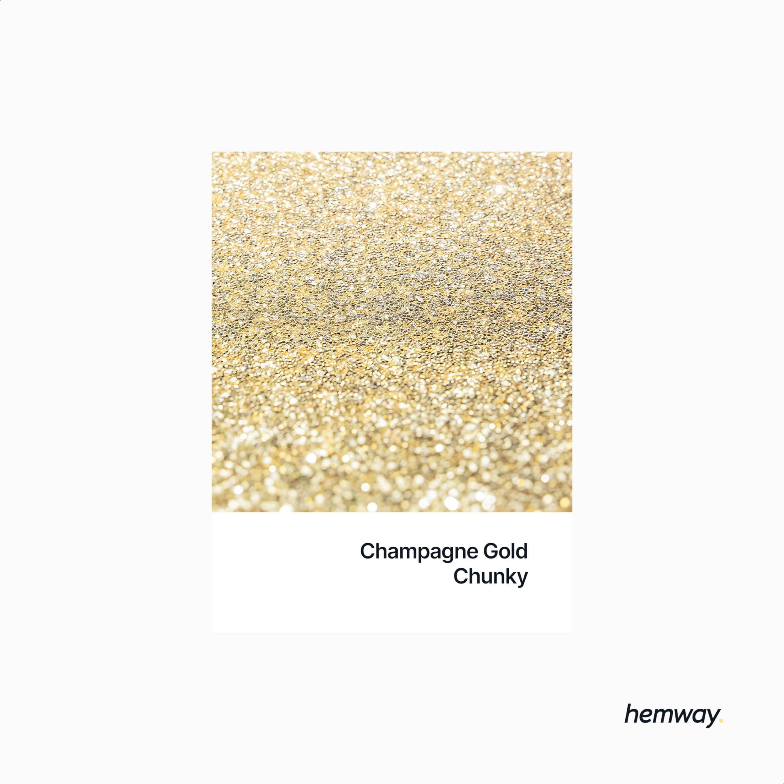 Hemway Hemway Eco Friendly Ultra Sparkle Glitter 100g / 3.5oz - Biodegradable Vegan Cosmetic Safe for Craft Face Hair Nail and Festival Makeup - Chunky (1/40" 0.025" 0.6mm) - Champagne Gold