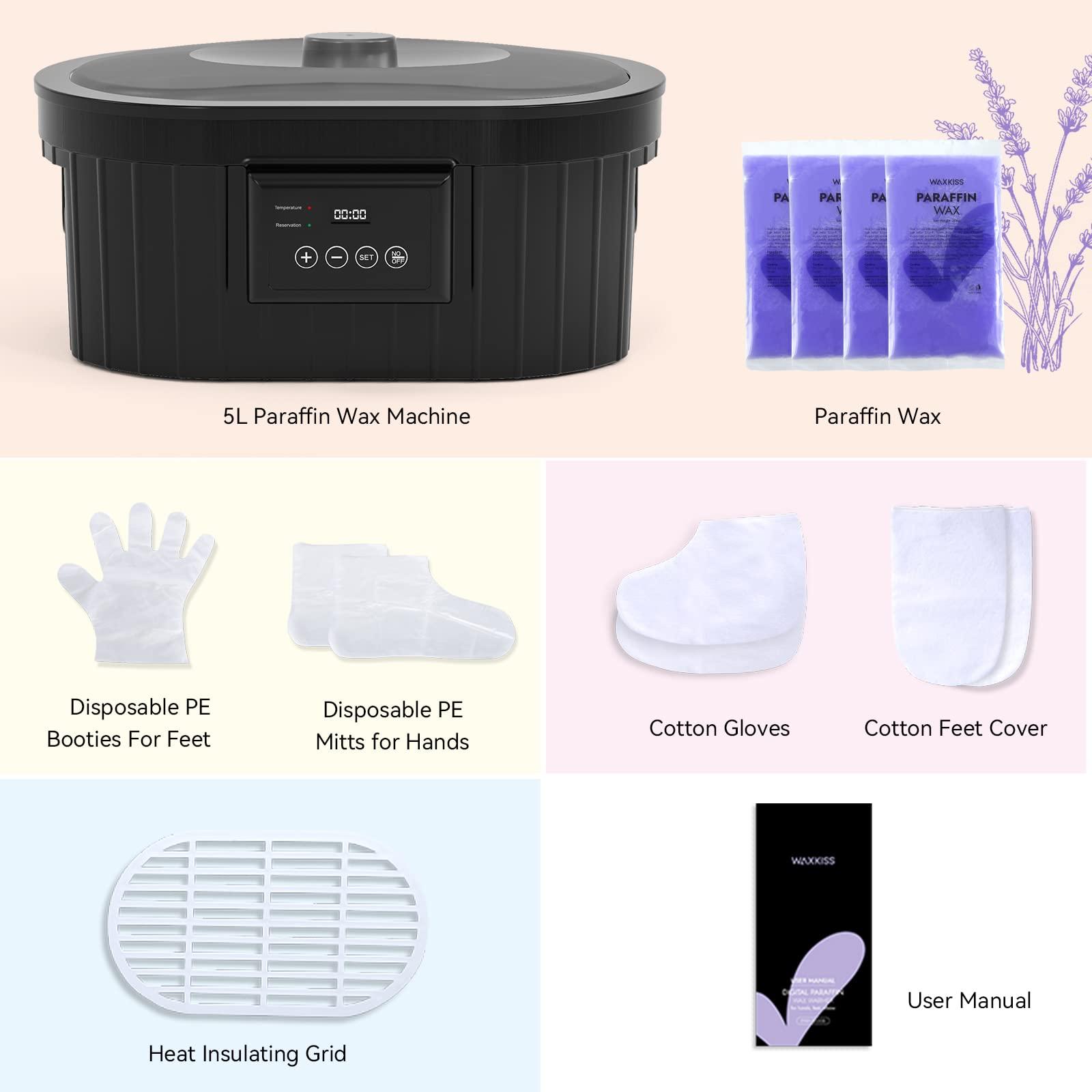 waxkiss Paraffin Wax Machine for Hand and Feet, Waxkiss 5000ml Paraffin Bath with Lavender Paraffin Wax Warmer for Professional Spa & Arthritis Treatment At Home