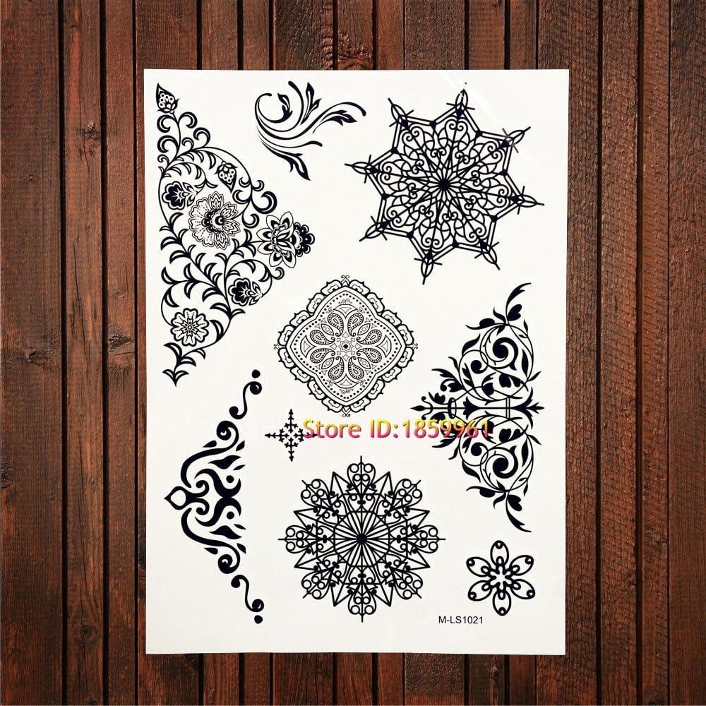 Generic 1Pc Indian Designs Temporary Tattoo Black Henna Pattern Abmls1023 Sexy Tattoo Selfie Jewelry Arm Hands Shoulder