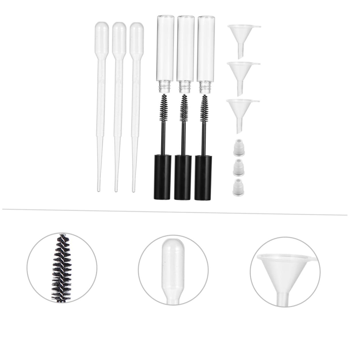 FRCOLOR FRCOLOR 27 Pcs Mascara Tube Spray Nozzle for Bottles Container Dispenser Pump Mascara Wand Tubes Eyelash Tube Soap Pump Leak Proof Travel Bottles Liquid Small Pump Mist Jar Plastic Black