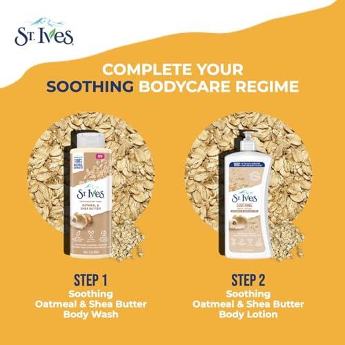 St. Ives St. Ives Body Wash - Soothing Moisturizing Cleanser with Oatmeal & Shea Butter, Natural Body Wash for Sensitive Skin Made with Plant-Based Cleansers and 100% Natural Extracts, 16 Ounces