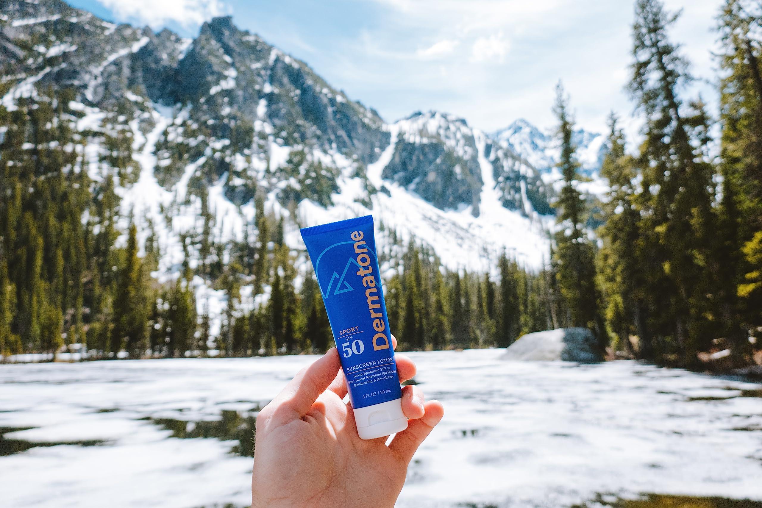 DERMATONE Dermatone Sport Sunscreen Lotion SPF 50 | Water Resistant (80 min), Oxybenzone and Octinoxate Free Sunscreen for Body and Face | Moisturizing Broad Spectrum UVA/UVB Protection SPF Lotion | 3oz