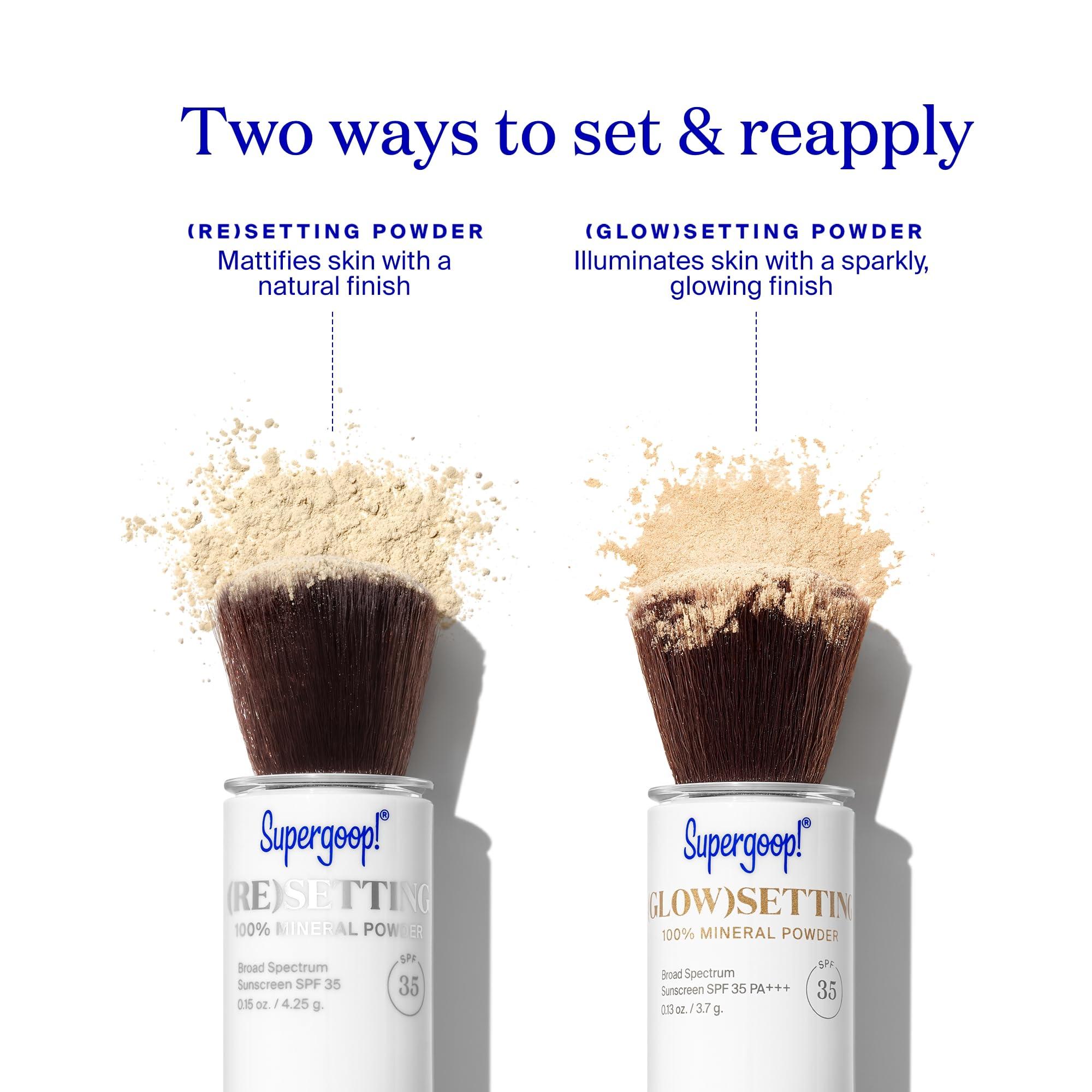 Supergoop! Supergoop! (Glow) setting 100% Mineral Powder, Translucent - 0.13 oz - Broad Spectrum SPF 35 PA+++ Sunscreen + Makeup Setting Powder