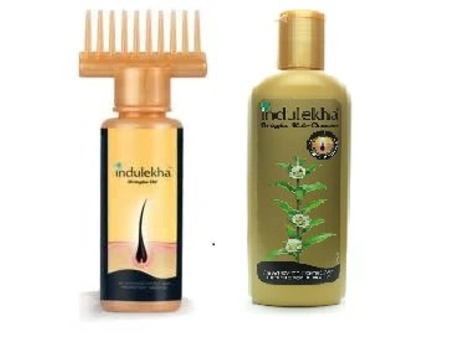 INDULEKHA Indulekha Combo Set - Bringha Hair Oil 100ml and Anti Hair Fall Shampoo 200ml (Hair Cleanser)