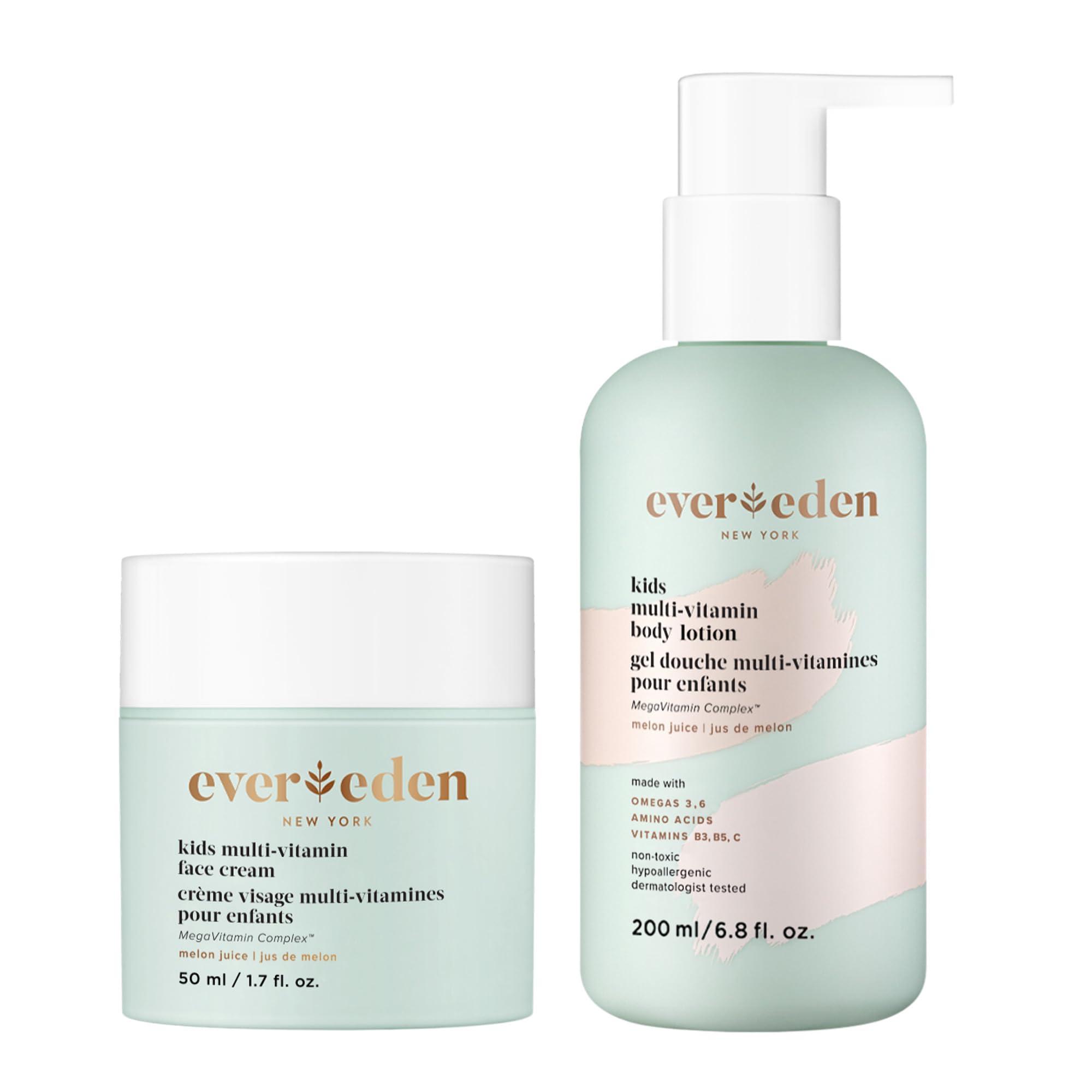 Evereden Evereden Multi-Vitamin Kids Face Cream & Kids Multi-Vitamin Body Lotion: Melon Juice - Clean and Non-Toxic Kids Products | Multi-Vitamin Skin Care for Kids