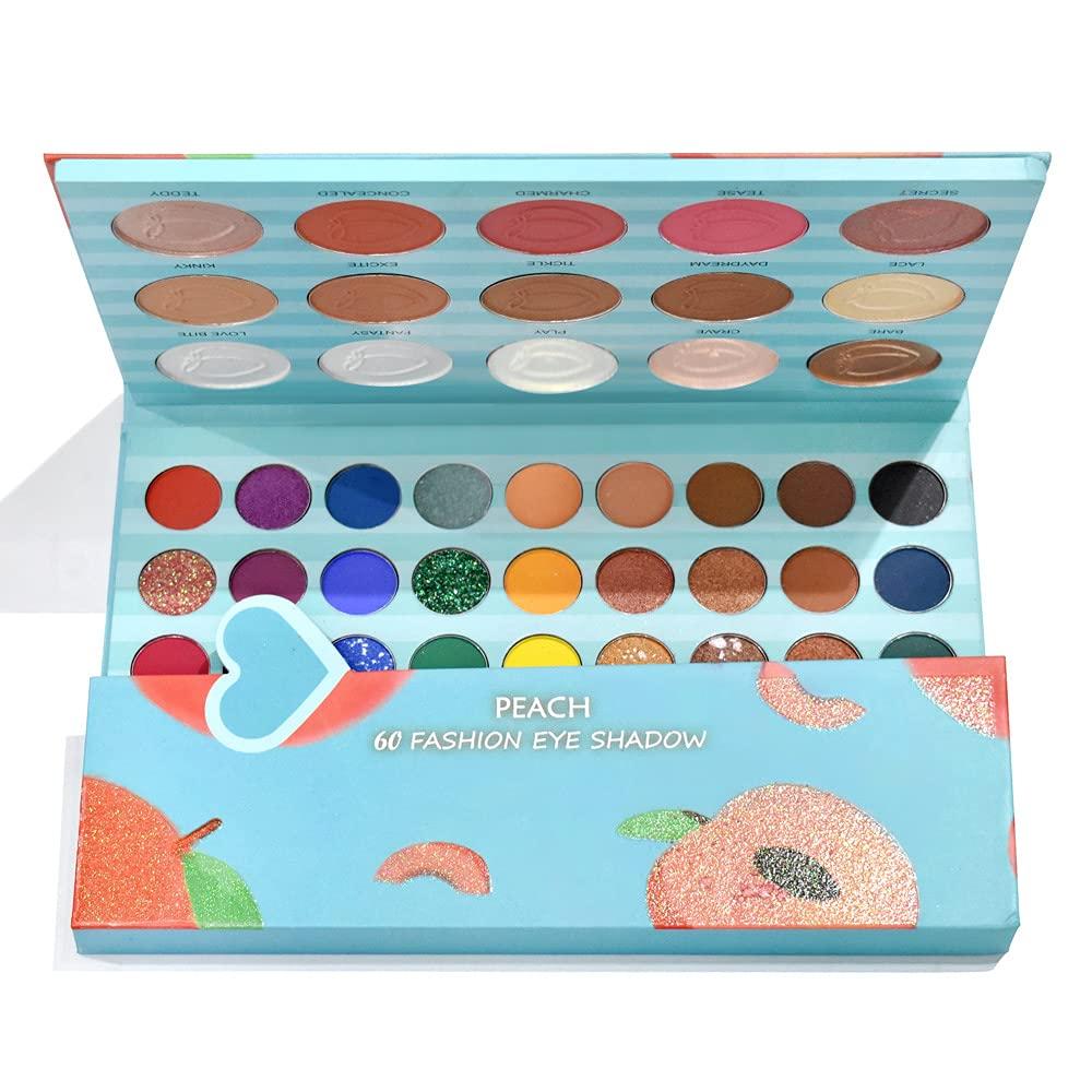 BAOZ Eyeshadow Palette, 60 colors Fruit Pie Filling Eye Shadow Palette, Matte Glitter Fruit Eyeshadow Palette,Highly Pigmented Makeup Palette (60 colors-pink)