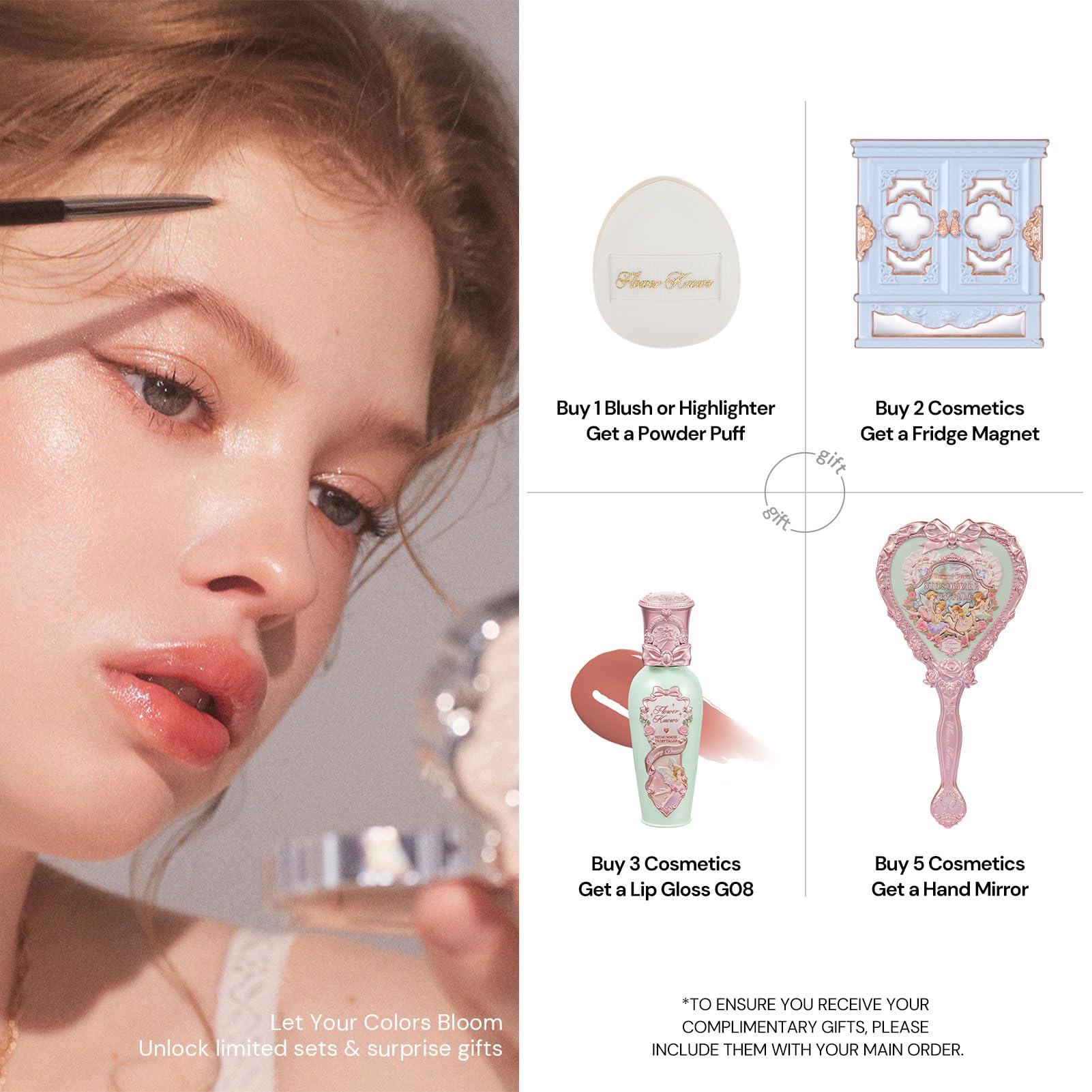 Flower Knows Flower Knows Strawberry Rococo Handheld Mirror,Portable Vintage Mirror,Durable Metal Mirror,Cute & Aesthetic Princess Mirror,with Long Handle for Easy Holding,Gift for Girls(Soft Pink)