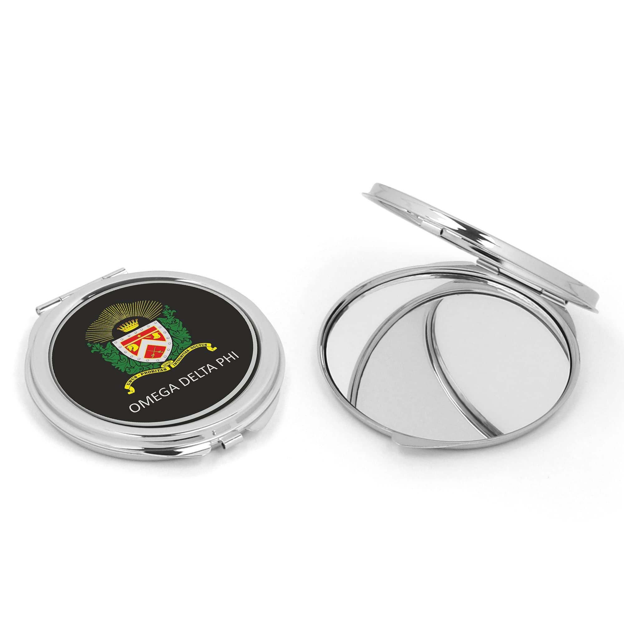greeklife.store greeklife.store Omega Delta Phi Fraternity Compact Cosmetic Double Makeup Pocket Round Portable Mirro (Omega Delta Phi #6)