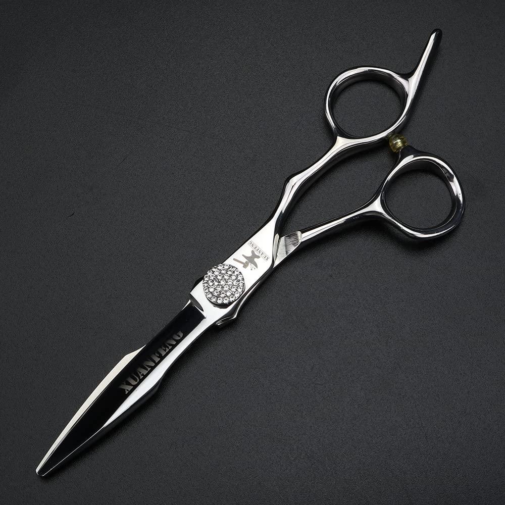 XUANFENG Diamond Screw Hair Scissors 6 inch JP440C Steel is Suitable for Family Hair Cutting, Professional Cutting and thinning Scissors Hairdresser Hair Styling Scissors, (2 PCS)