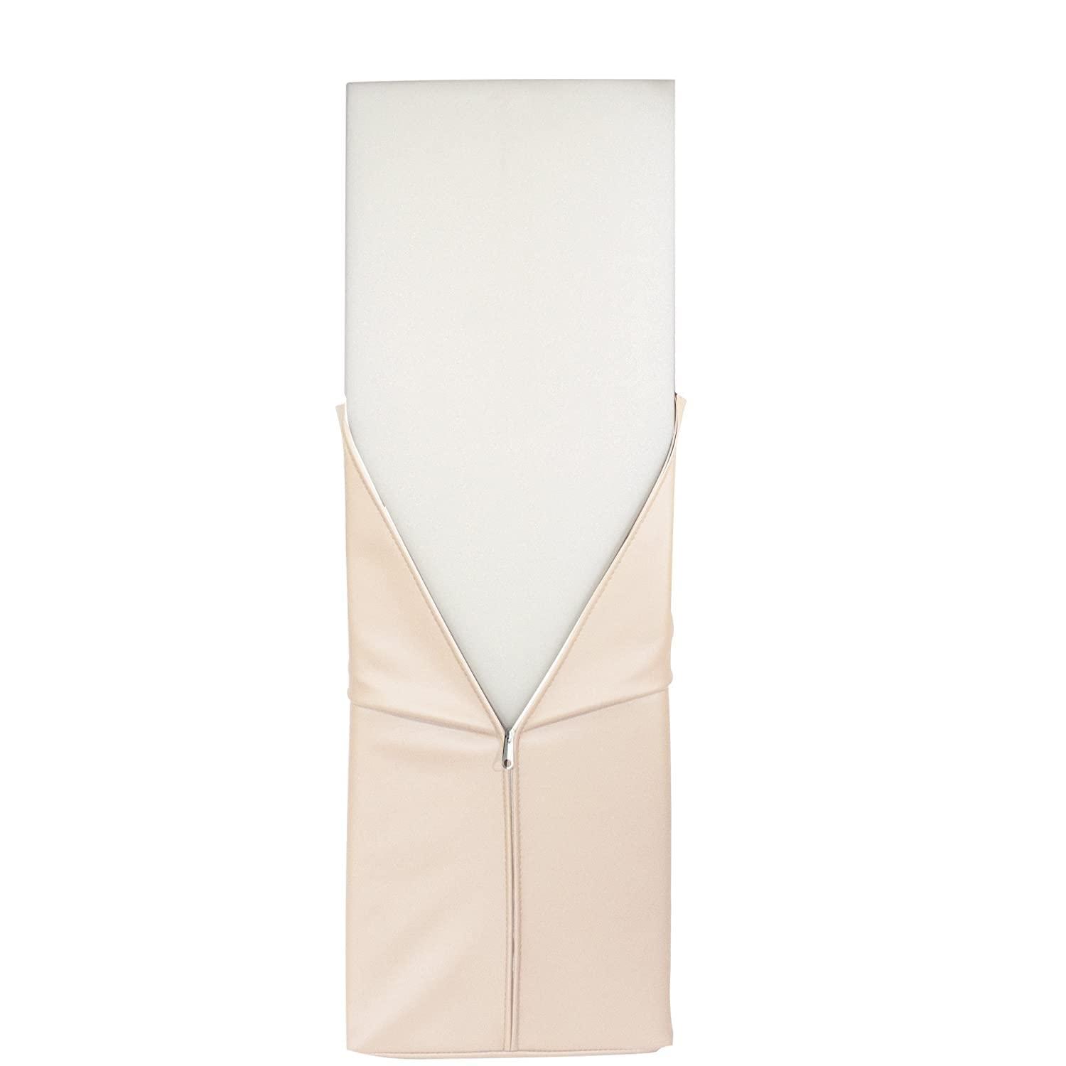 Master Massage Master Massage Large Semi Round Massage Bolster Cushion for Leg,6 inch Width 3 inch Height 26 inch Length Half Moon Massage Bolster Pillow for Massage/Beauty/Spa/Salon (Cream)