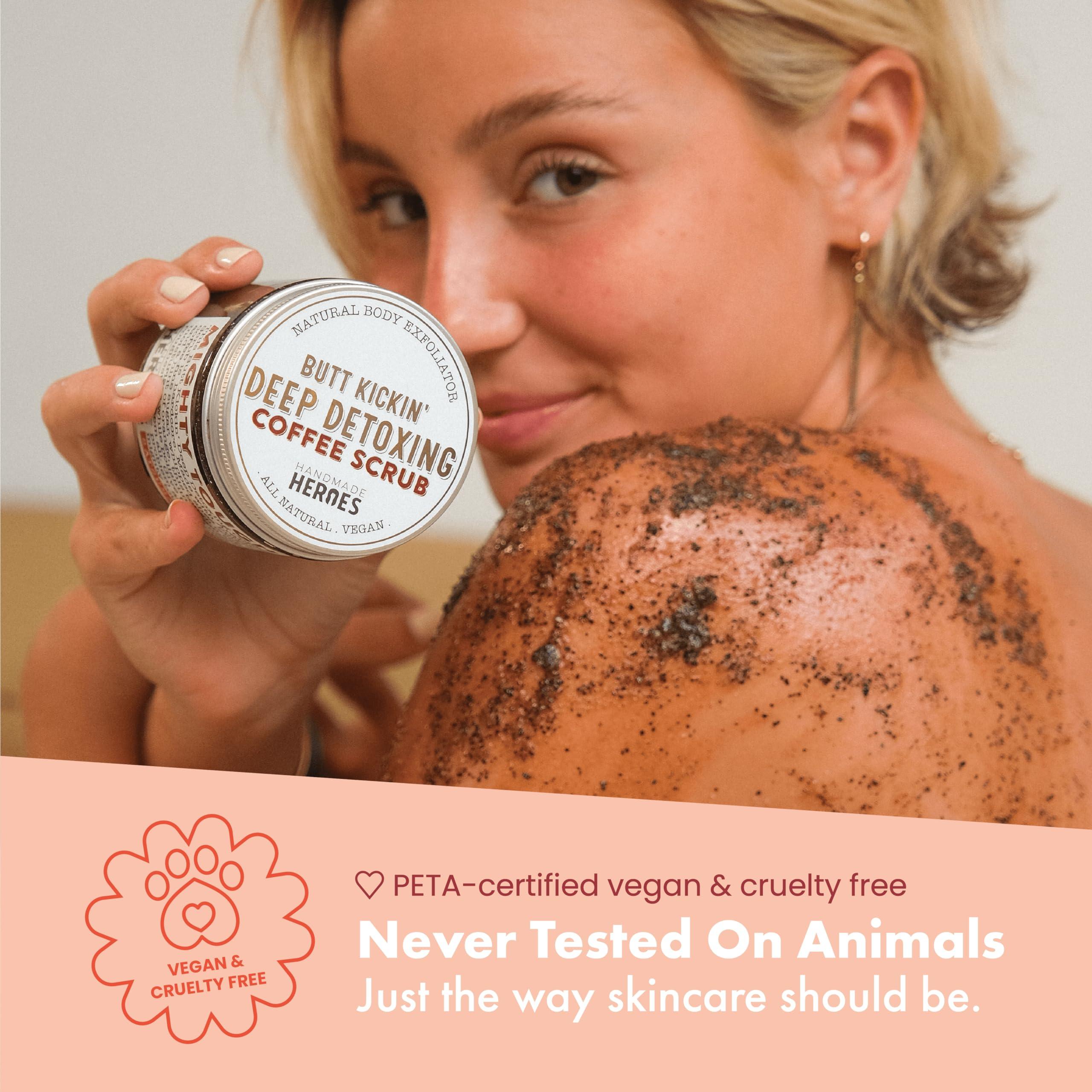 Handmade Heroes Coffee Scrub Foot & Body Exfoliator and Lip Scrub Bundle - 100% Natural Vegan Skin Care by Handmade Heroes