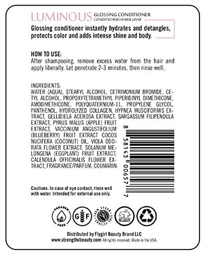 Strength x Beauty Strength x Beauty - Luminous Glossing Conditioner - Moisturizing Instant Detangler for Shine & Volume - Vegan Paraben-Free Formula w/Keravis PE (8.4 oz. salon size)