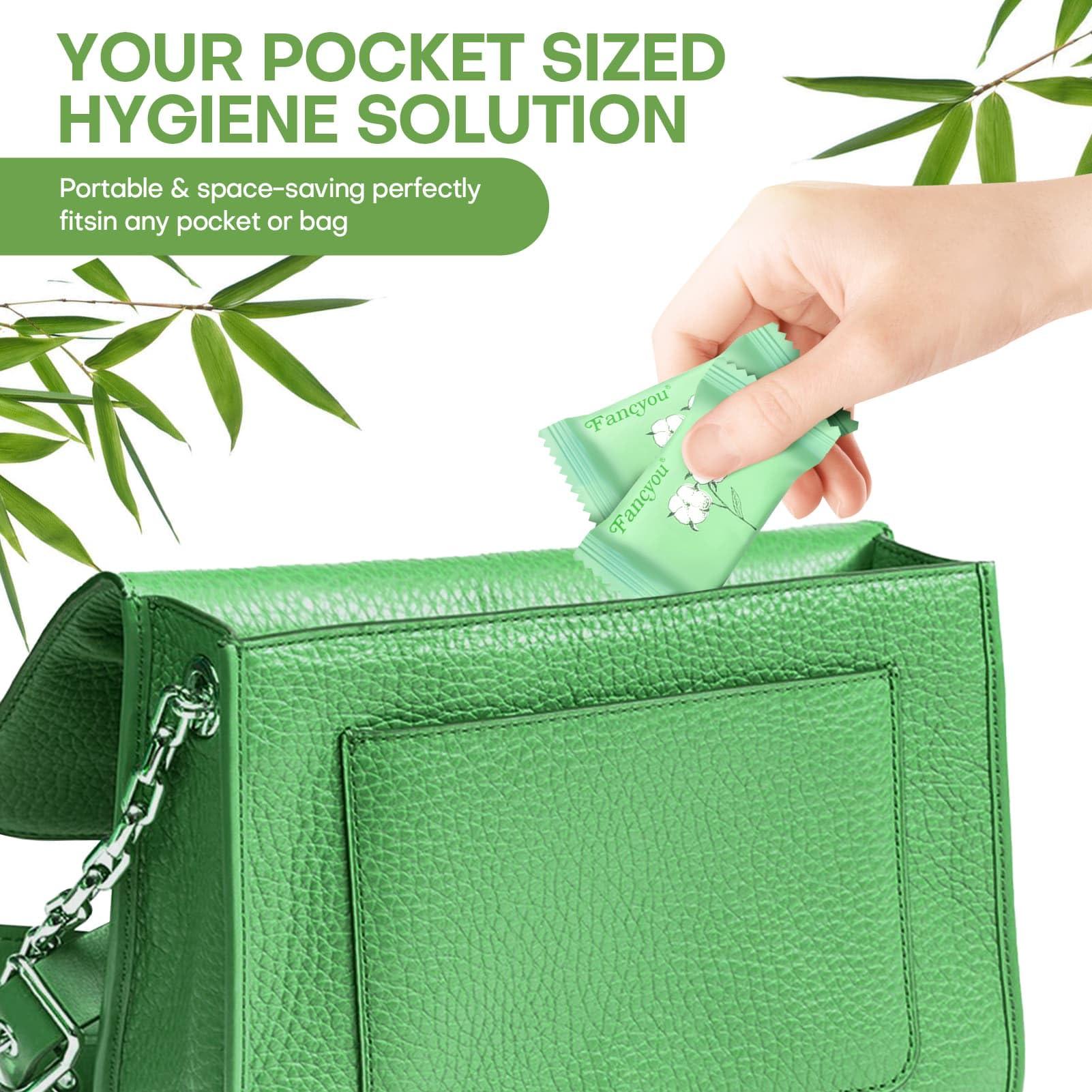 fancyou Fancyou Large Compressed Disposable Face Towel, Thicken Washcloth Compact Portable Cotton Wipes Tablets, Facial Cleansing Cloths Towelettes for Travel Camping Hiking Outdoor Beauty Salon(20PCS Green)