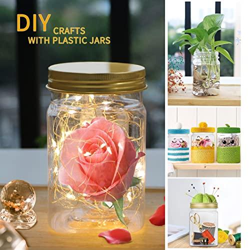 Unalilia Unalilia 12 oz Clear Plastic Jars with Lids 35 Pack Refillable Square Cosmetic Container Empty Kitchen & Home Storage Jars For Creams, Scrubs, Slimes and Dry Goods