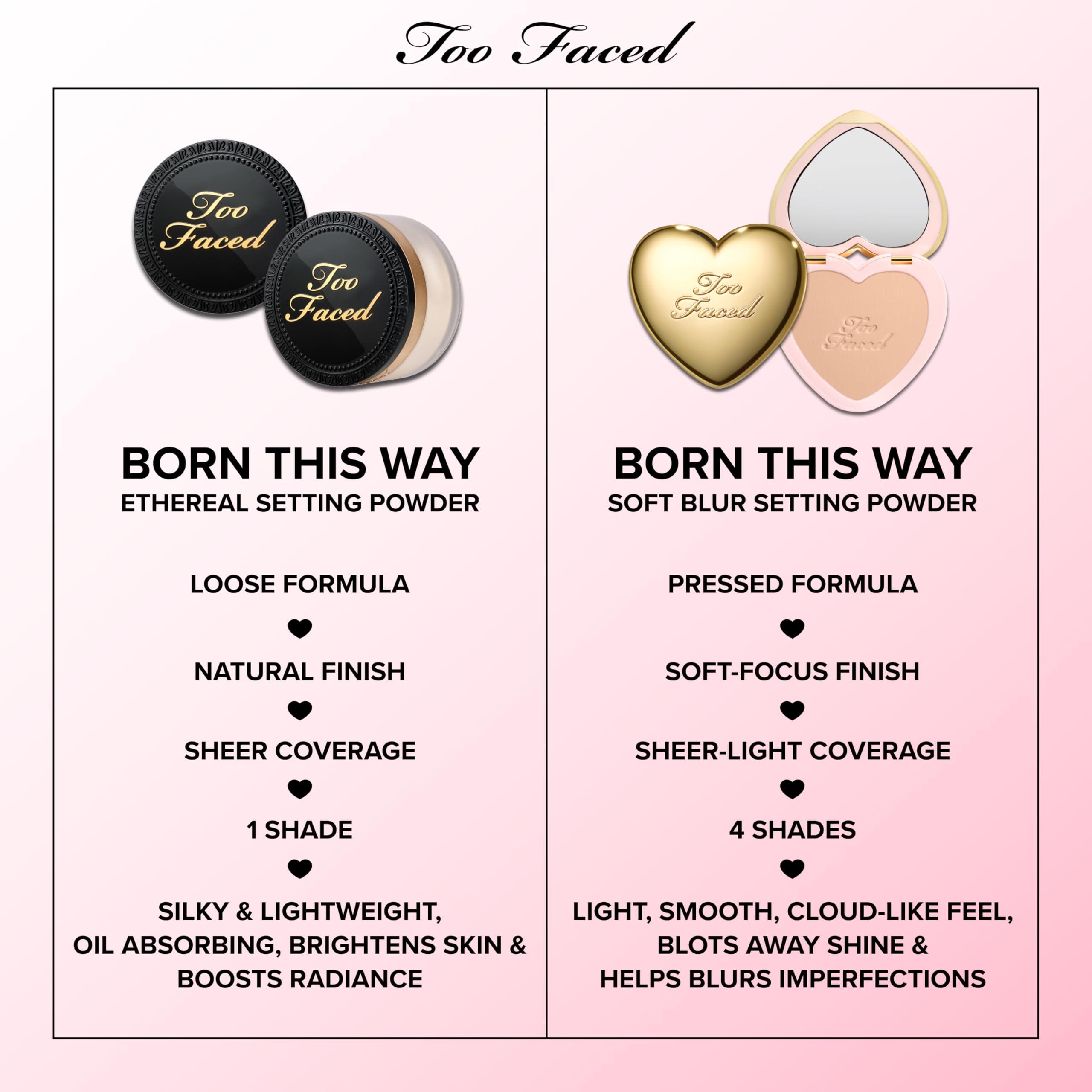 Too Faced Too Faced Born This Way Soft Blur Flexible Finish Setting Powder | Lightweight, Vegan + Cruelty Free, 0.17 oz., Snow