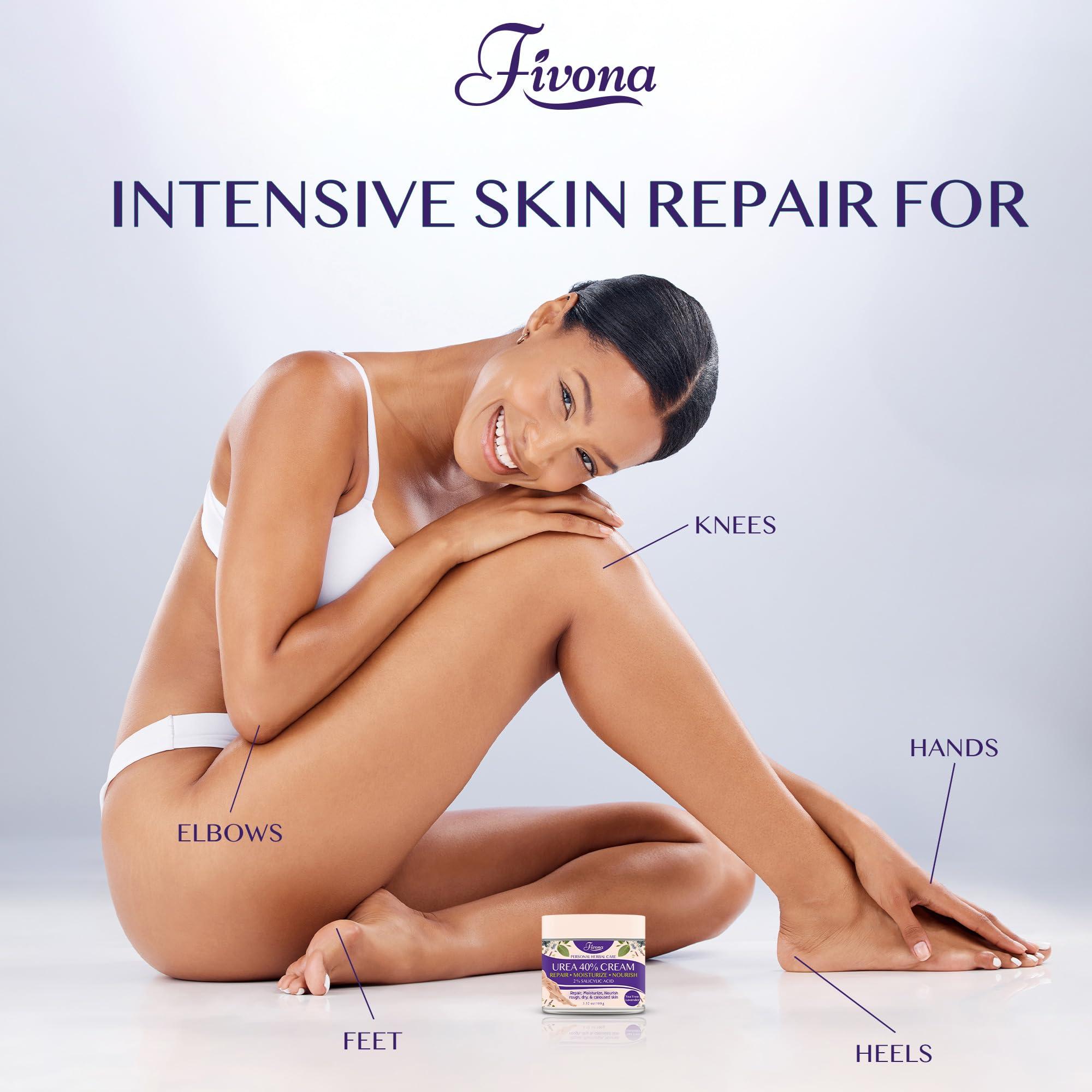 FIVONA FIVONA 40% Urea Cream with 2% Salicylic Acid - Foot Cream with Tea Tree and Lavender Extracts Foot Lotion for Dry Cracked Heels, Dead Skin & Callus Remover, Feet Moisturizer Repair Cream