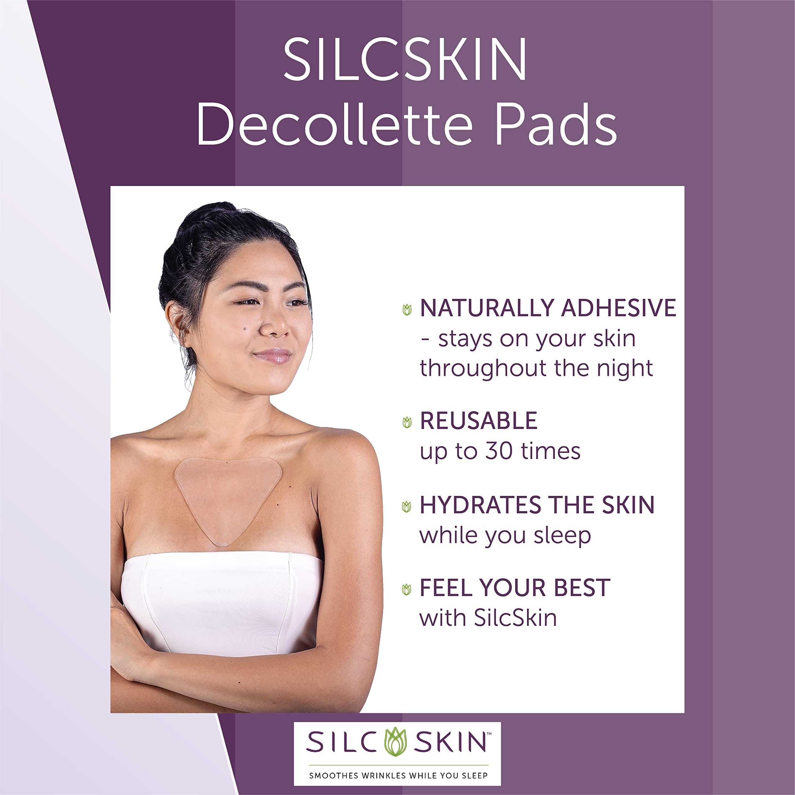 Silc Skin Silc Skin Decollette Pad - Medical-Grade Chest Wrinkle Pads, Smoothing Anti Wrinkle Chest Pads, Reusable Silicone Chest Wrinkle Patches, 60 Day Supply