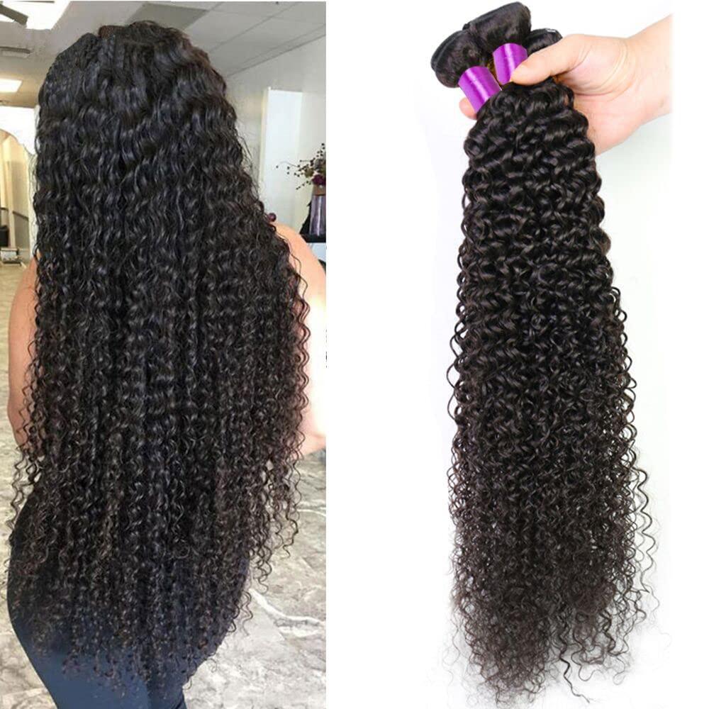 Luduna Water Curly Bundles Human Hair Water Wave Bundles 100% Unprocessed Virgin Remy Human Hair Bundles Wet and Wavy 3 Bundles for Black Women Natural Color
