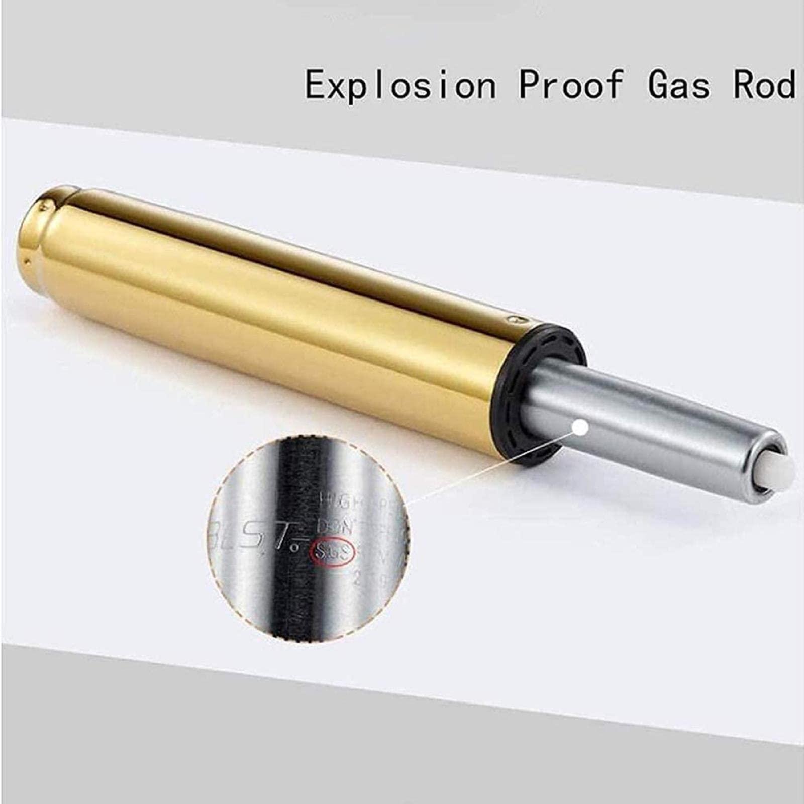 FMOGGE 360 Rolling Rotation Salon Stool,Round Leather Cushion Beauty Chair 330 Lbs Load Heavy Hydraulic Stool,Lifting Wheel and Gold Stainless Steel Base,for spa Work Office Massage Nail Tattoo Work Chair