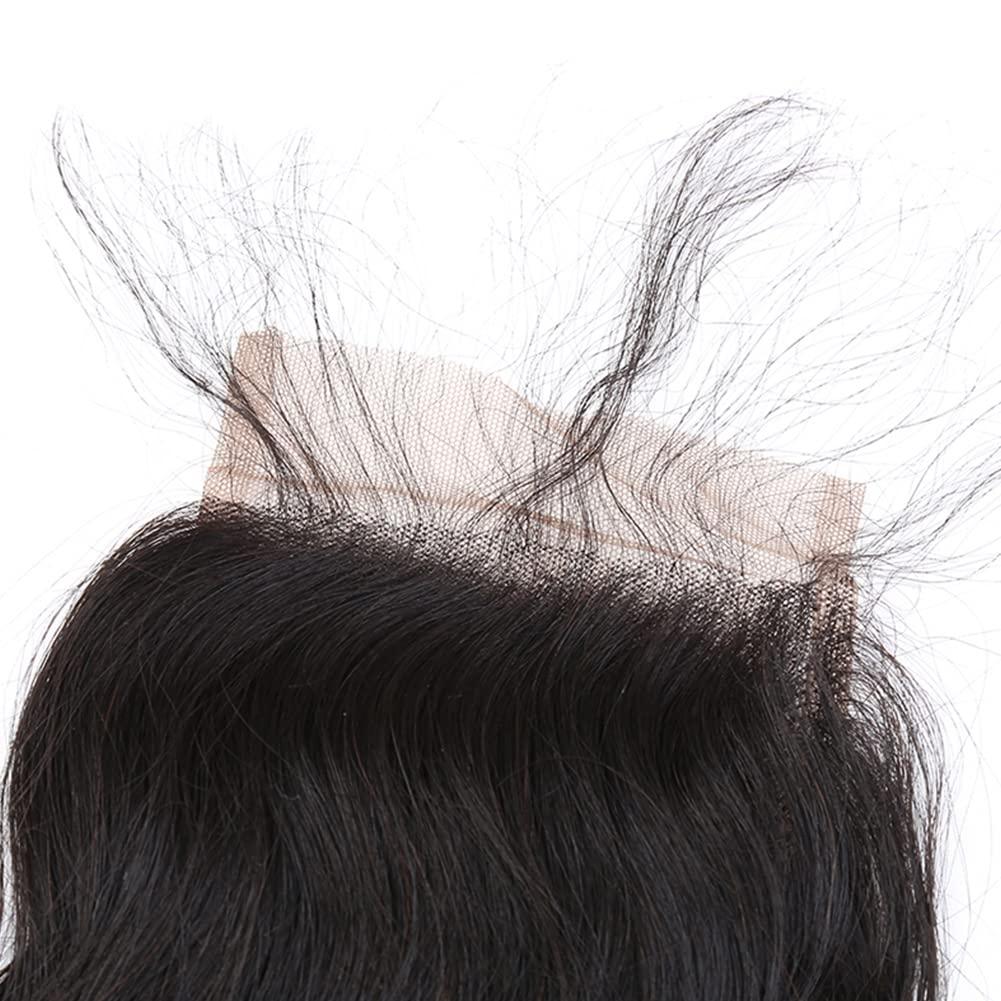 sent hair Sent Hair 4x4 Silk Base Lace Closure Human Hair with Baby Hair Loose Deep Wave Brazilian Virgin Hair Closure Free Part Natural Color Bleached Knots 16 inch