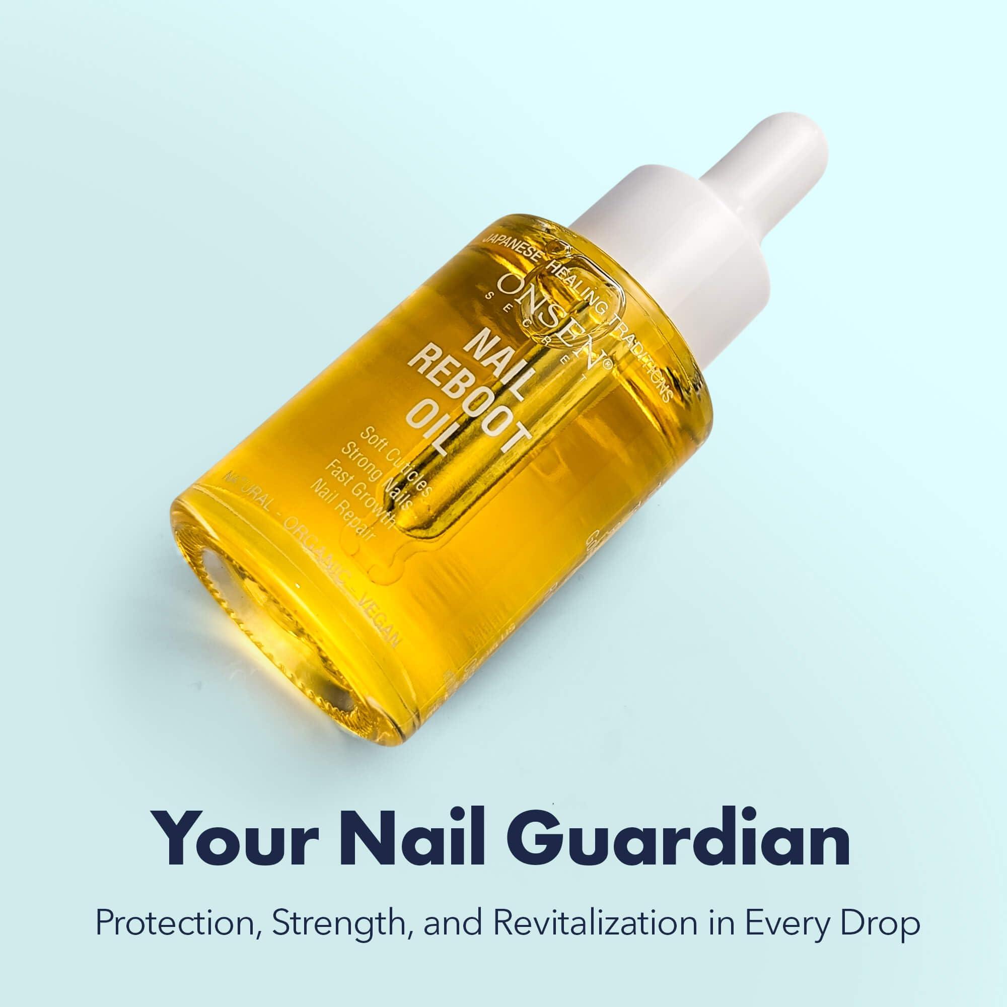 Onsen Onsen Secret Nail & Cuticle Repair Oil (30ml) - Dry Oil Formula - Japanese Tsubaki, Tea Tree & Jojoba - Strengthens Nails, Repairs Cuticles, Hydrates Skin & Hair - Natural & Vegan