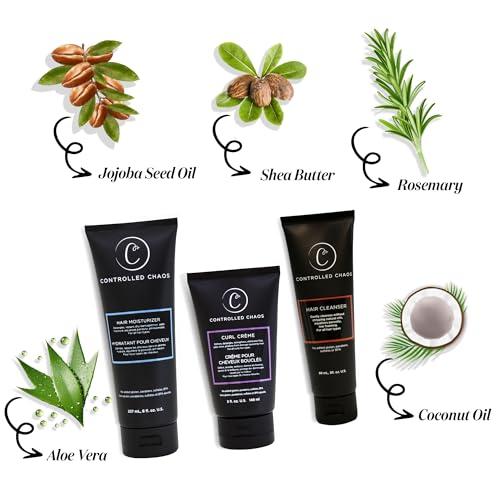 Controlled Chaos Controlled Chaos Hair Care Set for Curly Hair - 3 Pack Including Shampoo, Conditioner, Curl Defining Cream to Control Frizz & Nourish All Hair Types