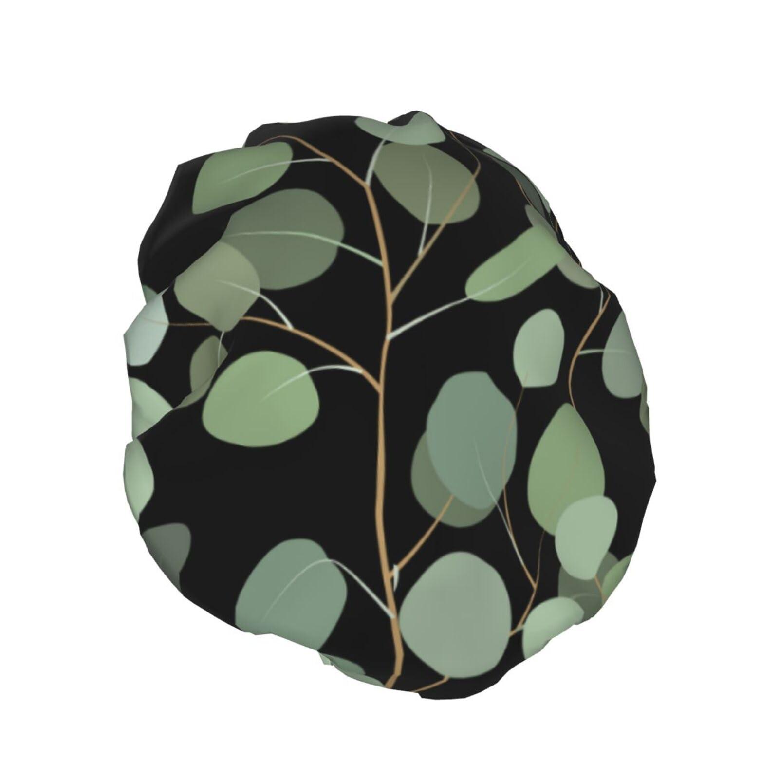 YIPOCH sage green Large Shower Cap for Women Men Shower Caps for Women Reusable Waterproof Hair Cap Double Layers Showercap With PEVA Lined & Elastic Band Fashion Shower Bonnet