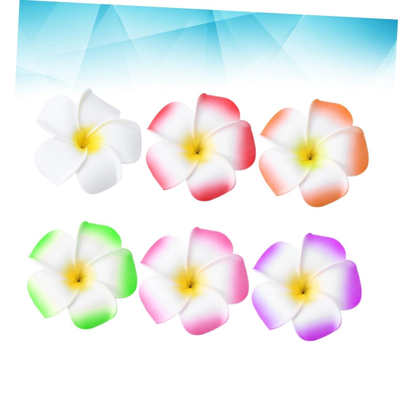 Gogogmee Gogogmee 20pcs 9cm Hawaiian Plumeria Flower Hairpins Hair Clip Bridal Barrette for Tropical Beach Wedding Event Decorations