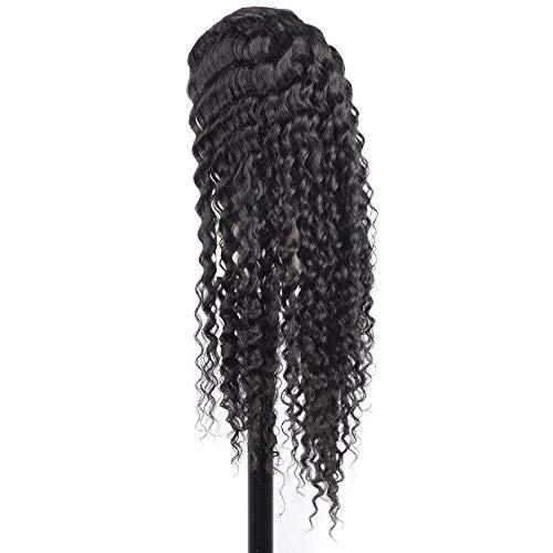 Prime Kitty U Part Right Side Wig U Part Wig Human Hair Right Side Part 1x3 Small Cap #1 Jet Black Deep Wave Right U Part Wigs for Black Women Upart Human Hair Wig 180 Density No Shedding & No Tangling 20"
