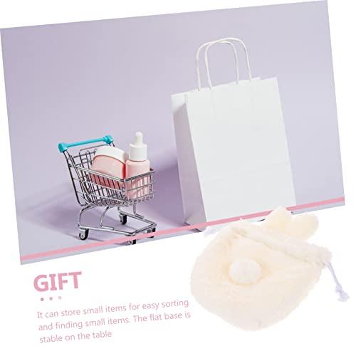 Beaupretty Beaupretty Plush Makeup Bag Drawstring Portable Cosmetic Storage for Girls Puffy Travel Organizer