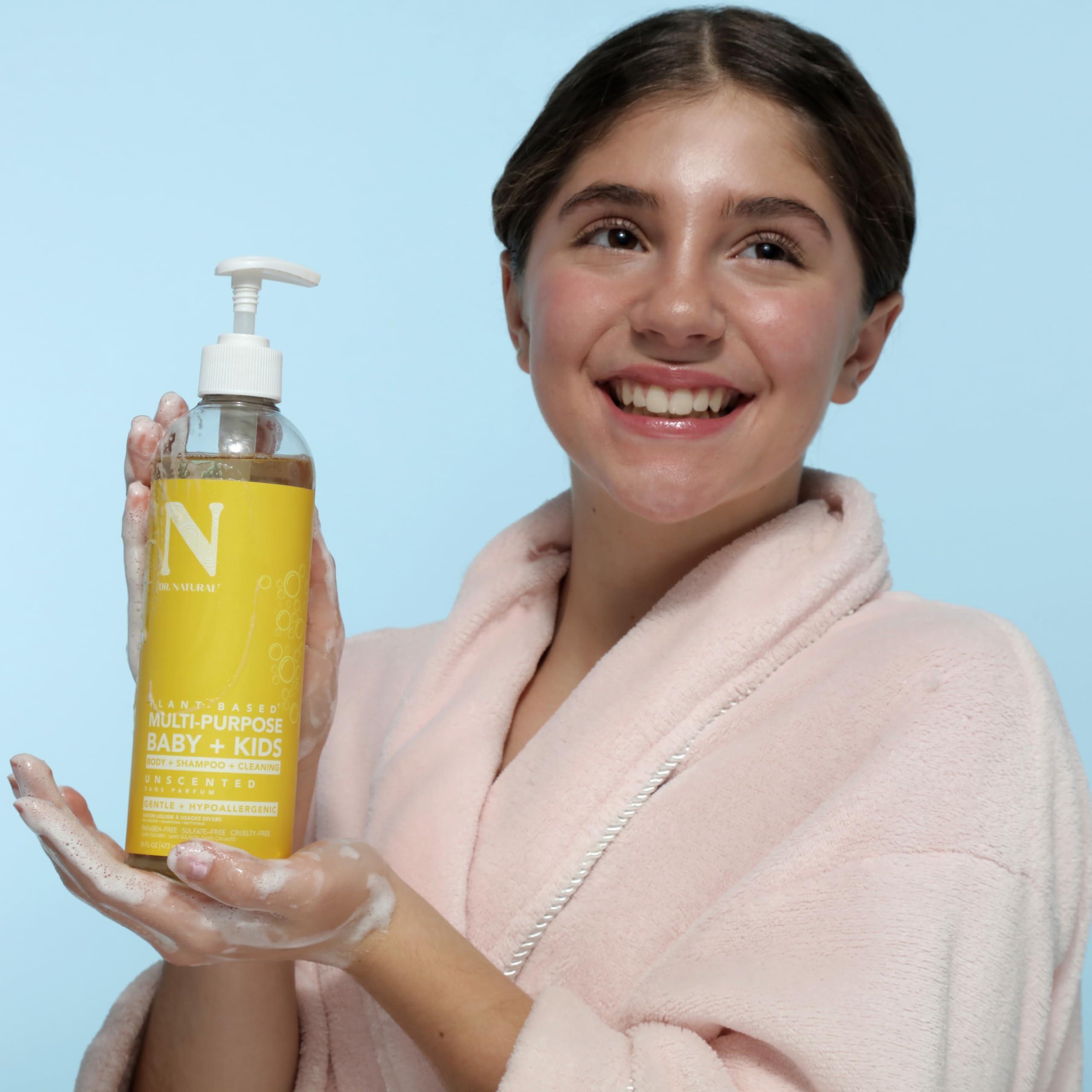 Dr. Natural Dr. Natural Multi-Purpose Baby Plus Kids Soap, Unscented, 16 oz - Plant-Based - with Shea Butter - Hypoallergenic - Body Wash, Face Wash, Hand Soap - Sulfate-Free, Paraben-Free, Cruelty-Free