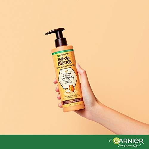 Garnier Garnier Whole Blends Sulfate Free Remedy Honey Treasures Replenishing Shampoo and Conditioner Set for Very Damaged Hair with Sample, 12 Fl Oz, 1 Kit (Packaging May Vary)