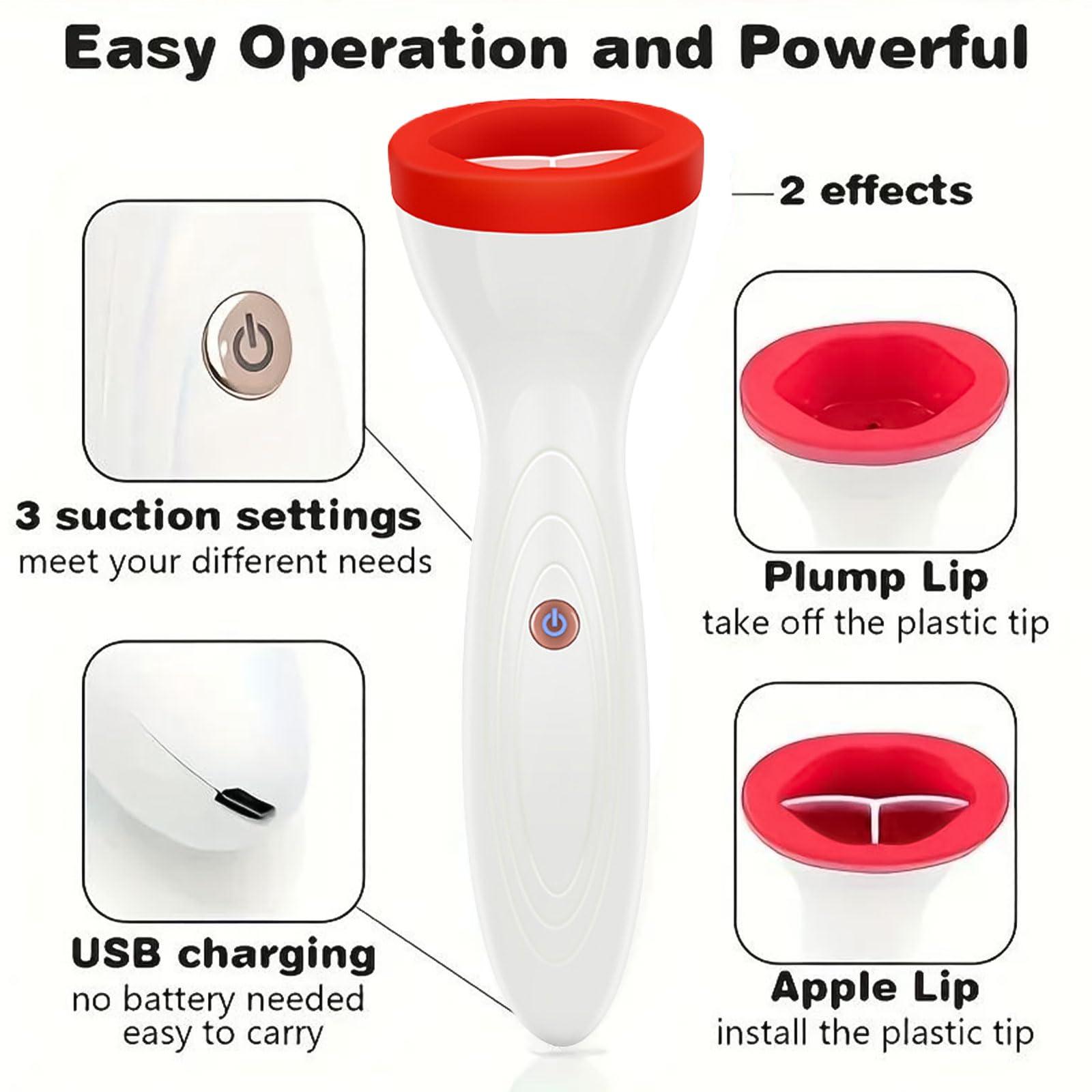 Generic Generic Electric Lip Vacuum Plumper, Bigger Lip Suction Plumper Tool, USB Charging, Lip Plumping Device, Lip Sucker Plumper Tool, Lip Augmentation Beauty Device (1Pcs)