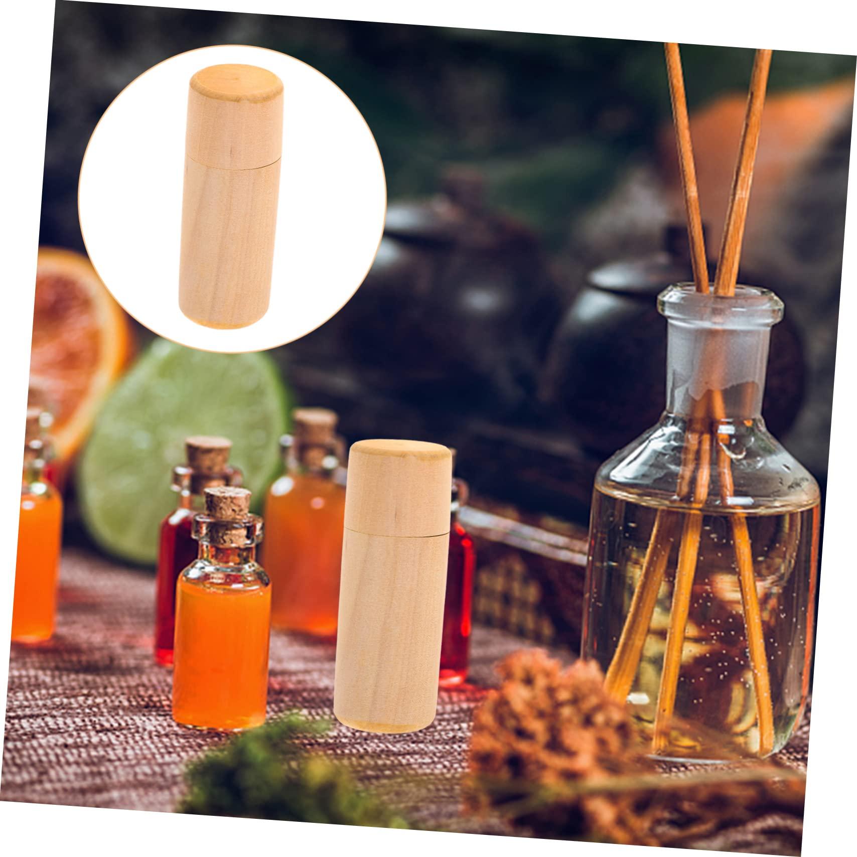 Cabilock Cabilock 2pcs Box Essential Oil Storage Box Essential Oil Box Holder Wooden Cylinder Box for Aromatherapy Oils